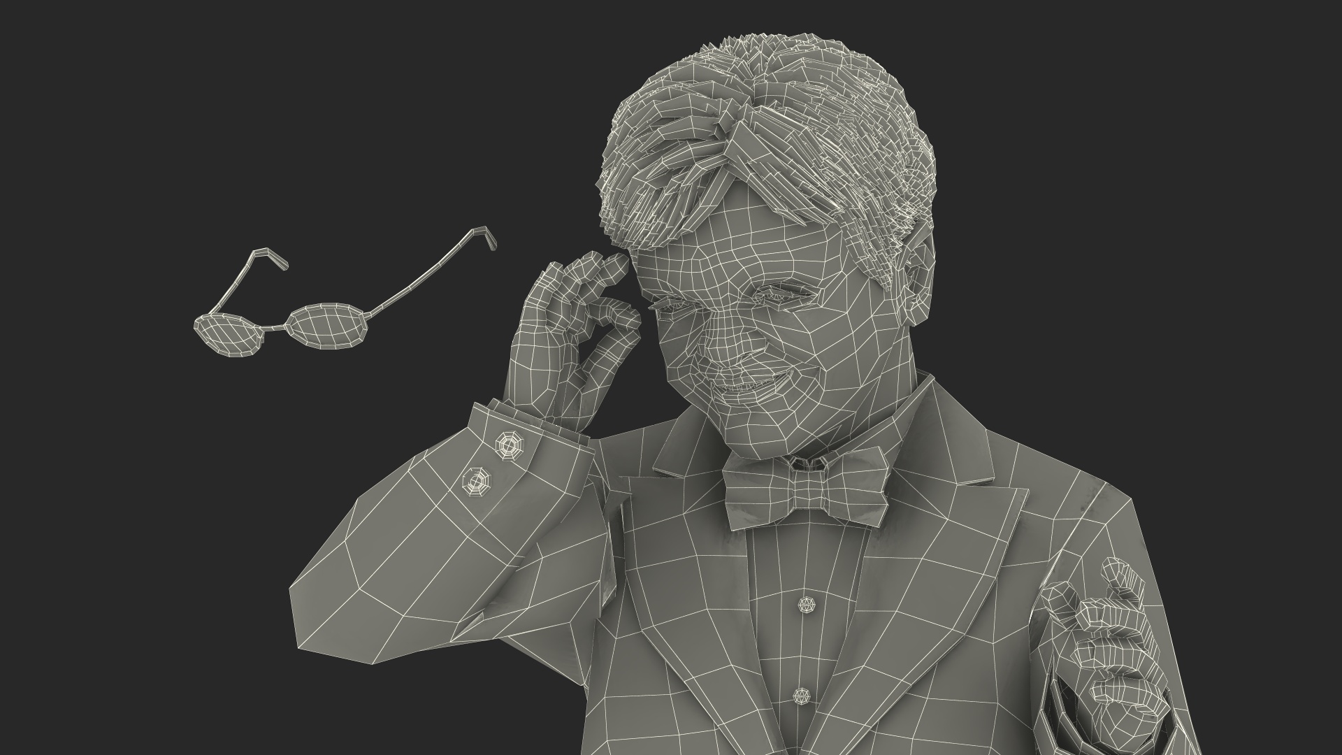 Happy Dwarf Man Wearing Business Suit 3D