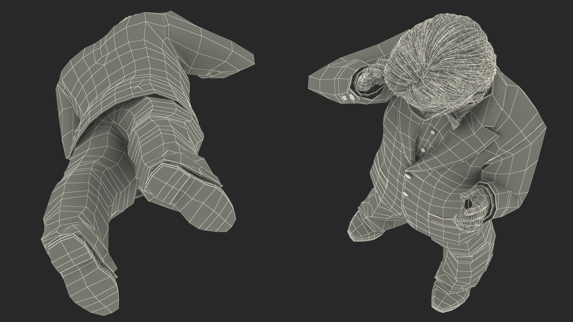 Happy Dwarf Man Wearing Business Suit 3D