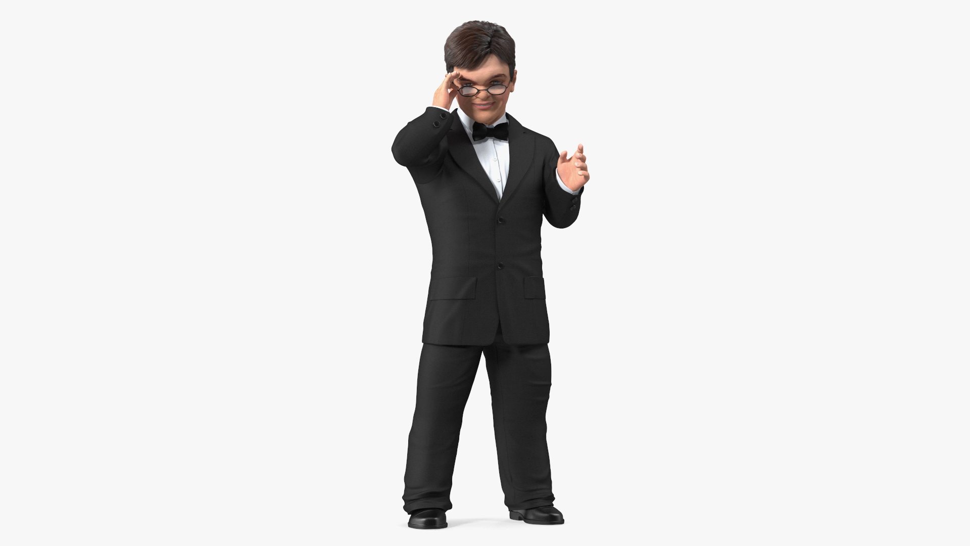 Happy Dwarf Man Wearing Business Suit 3D