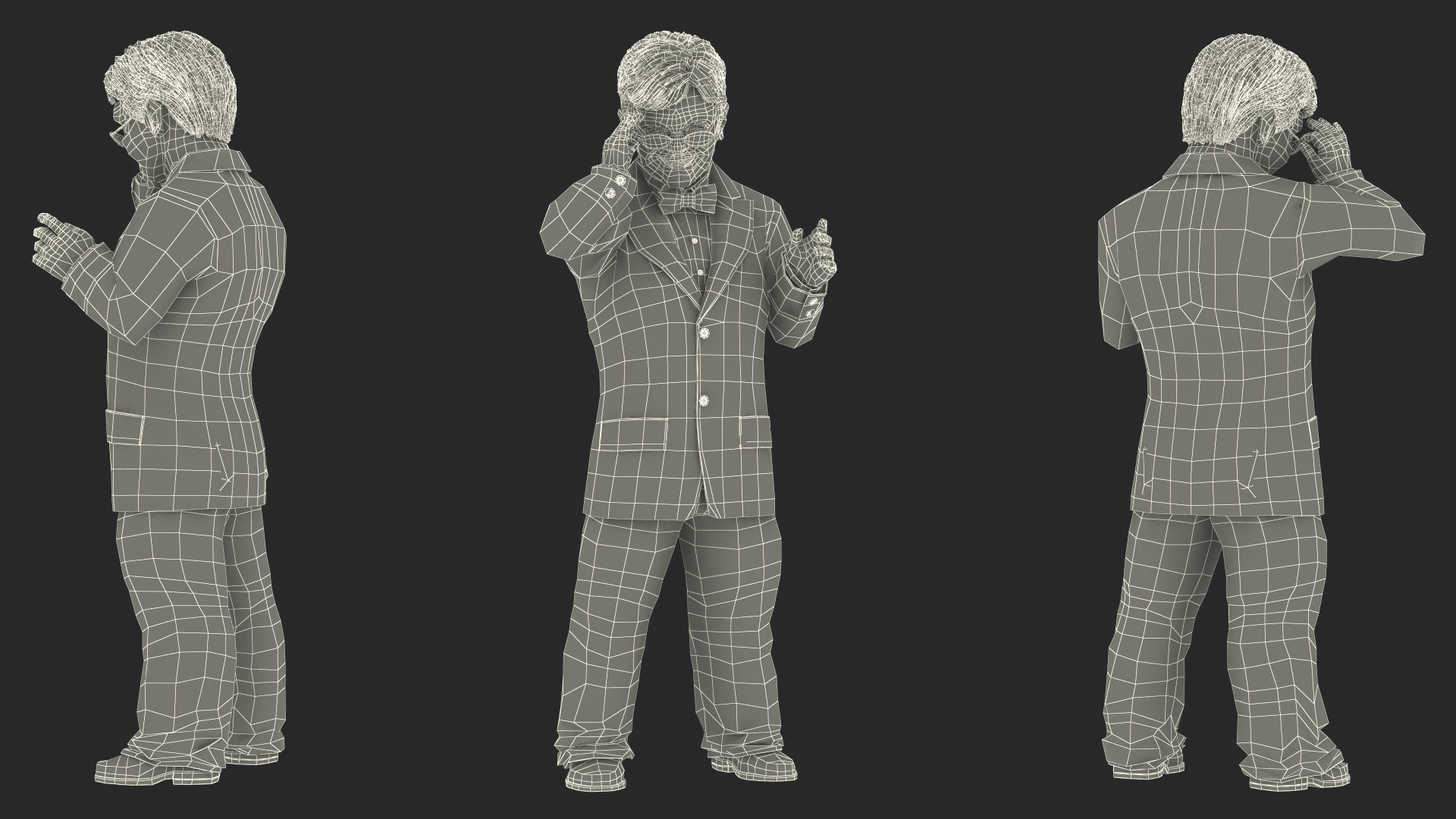 Happy Dwarf Man Wearing Business Suit 3D