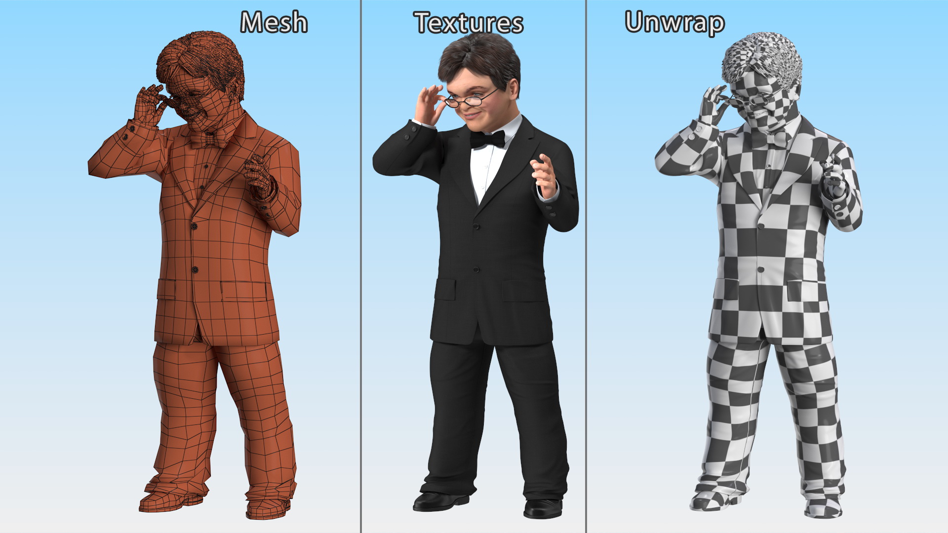 Happy Dwarf Man Wearing Business Suit 3D