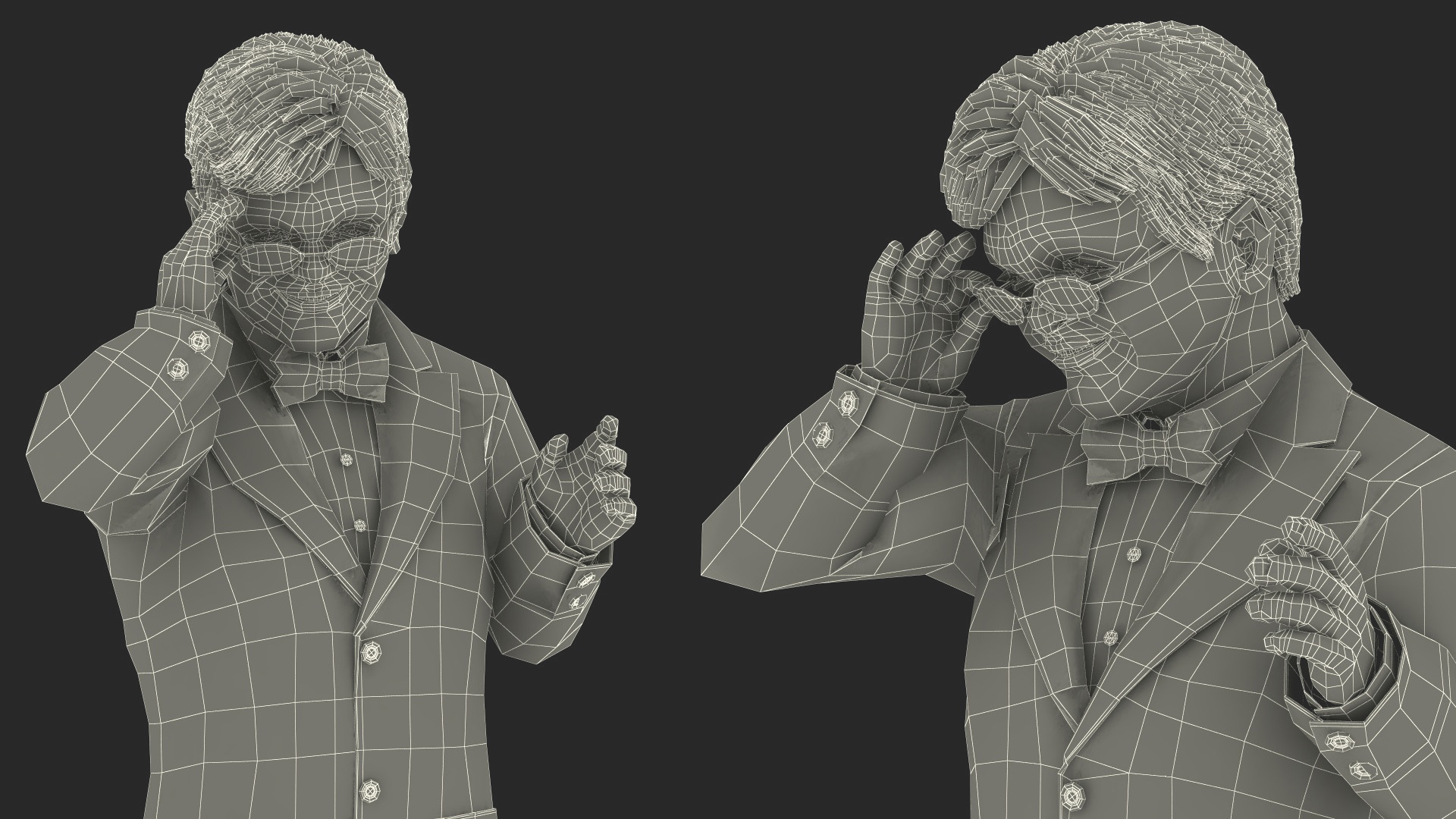 Happy Dwarf Man Wearing Business Suit 3D