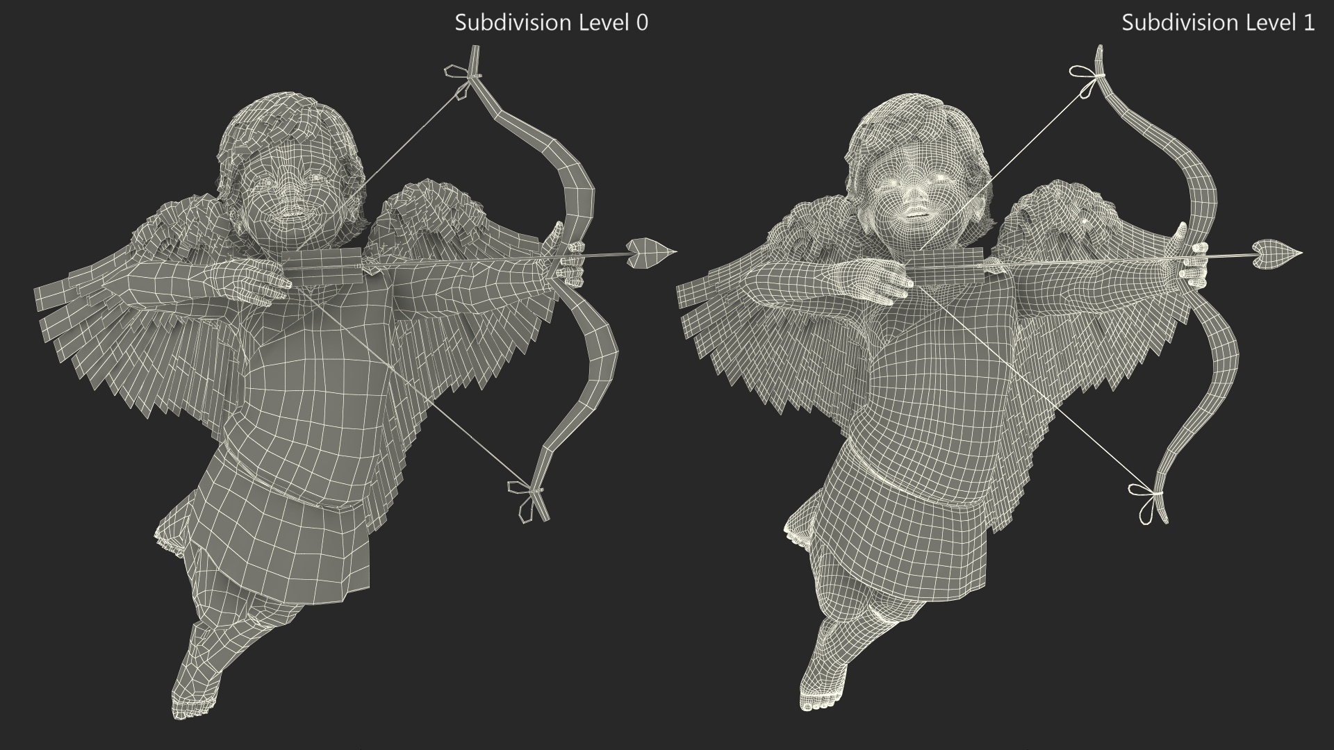 3D Boy Cupid Flying
