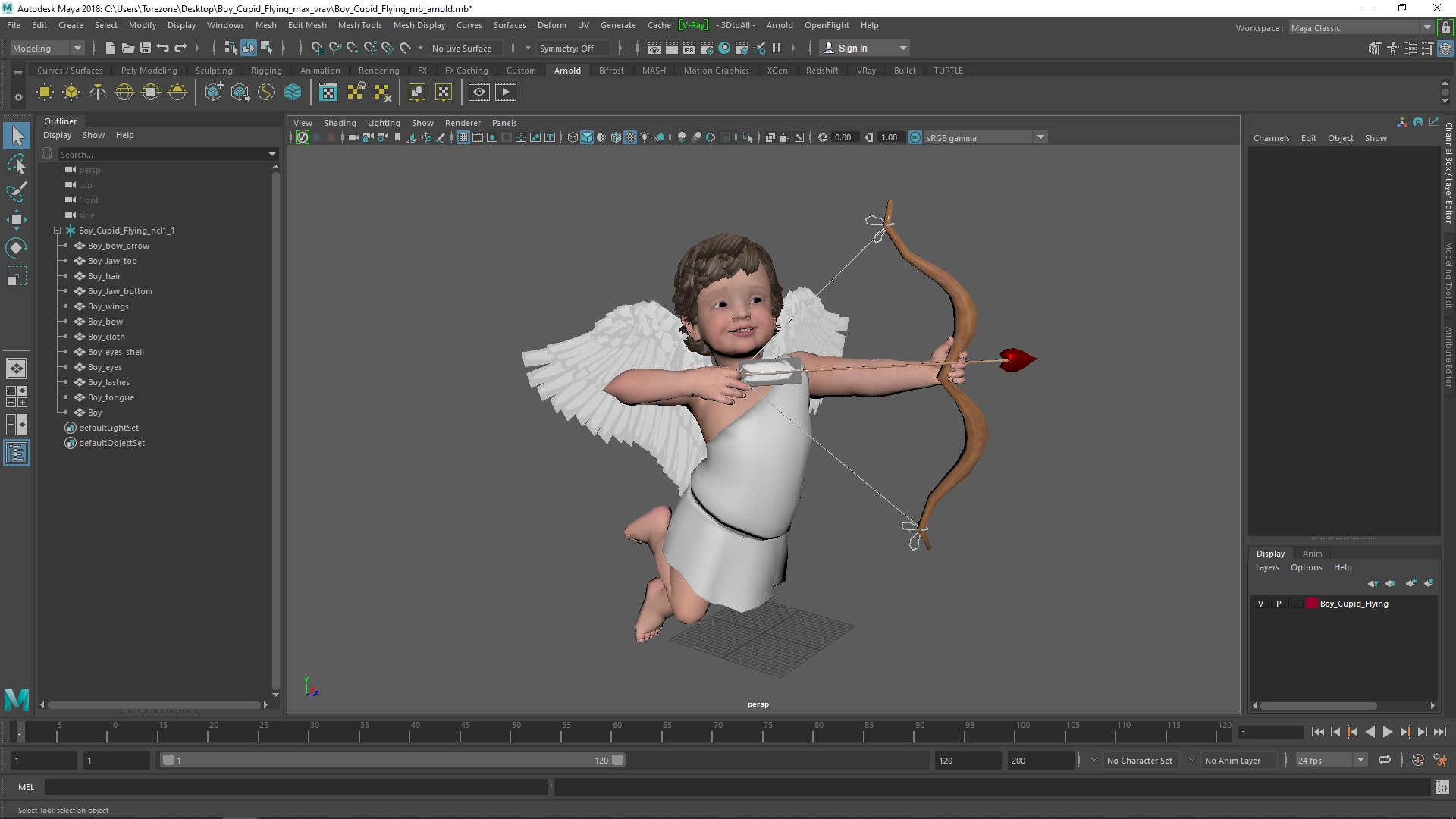 3D Boy Cupid Flying
