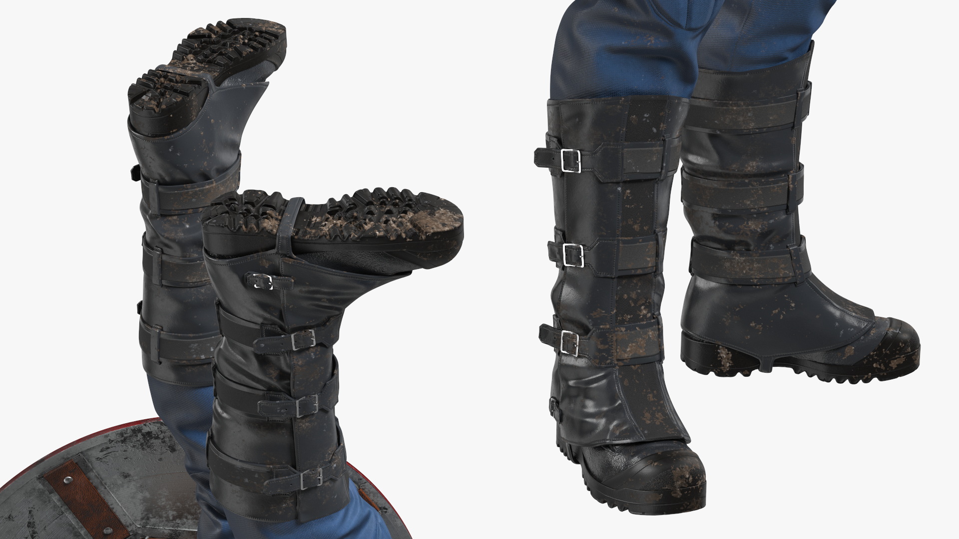 Captain America Standing in Worn Suit 3D