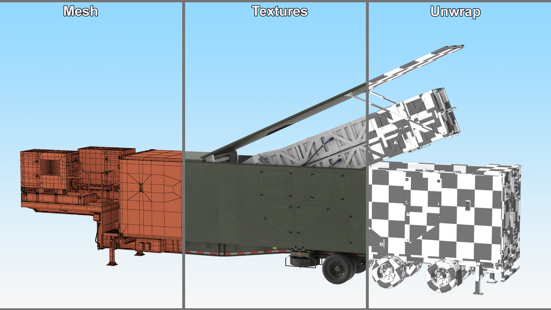 3D US Army Typhon Missile Launcher Rigged model