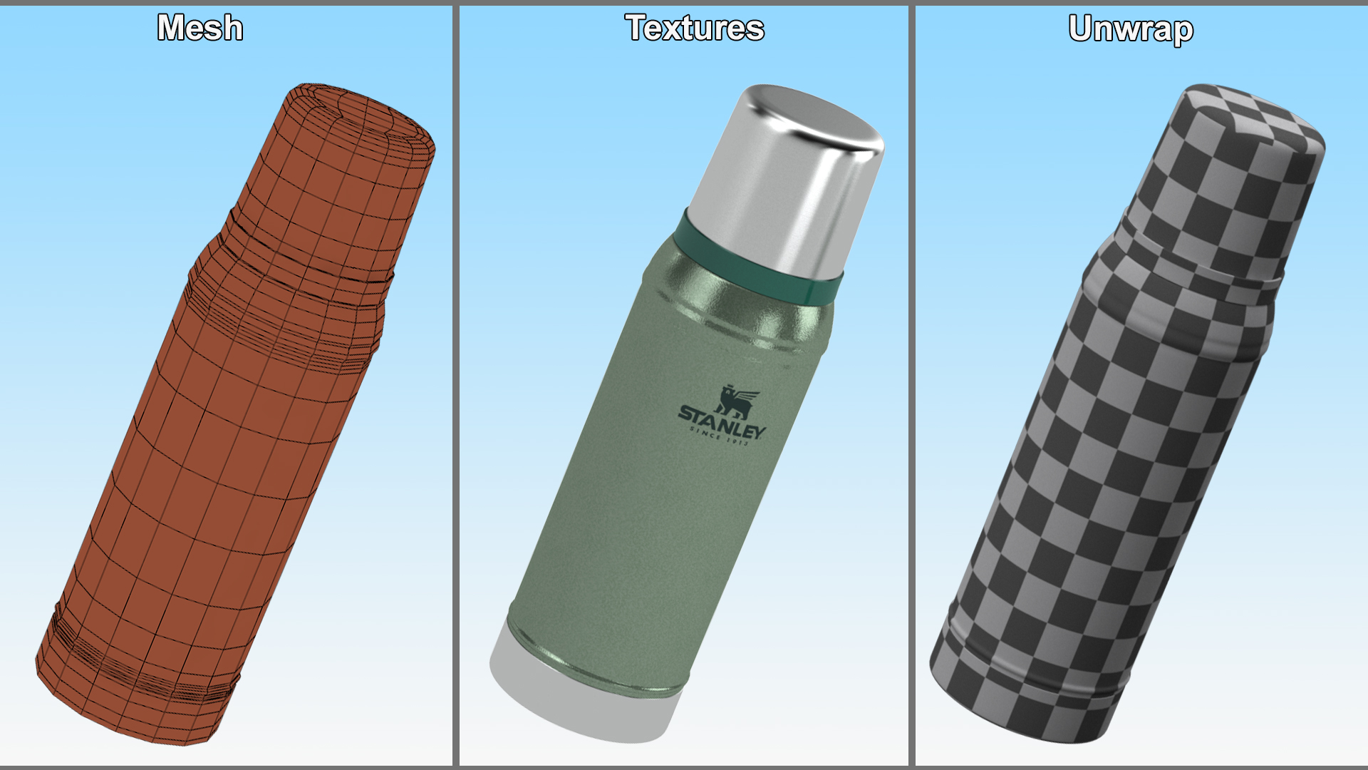 Stanley Adventure Vacuum Bottle Green 3D