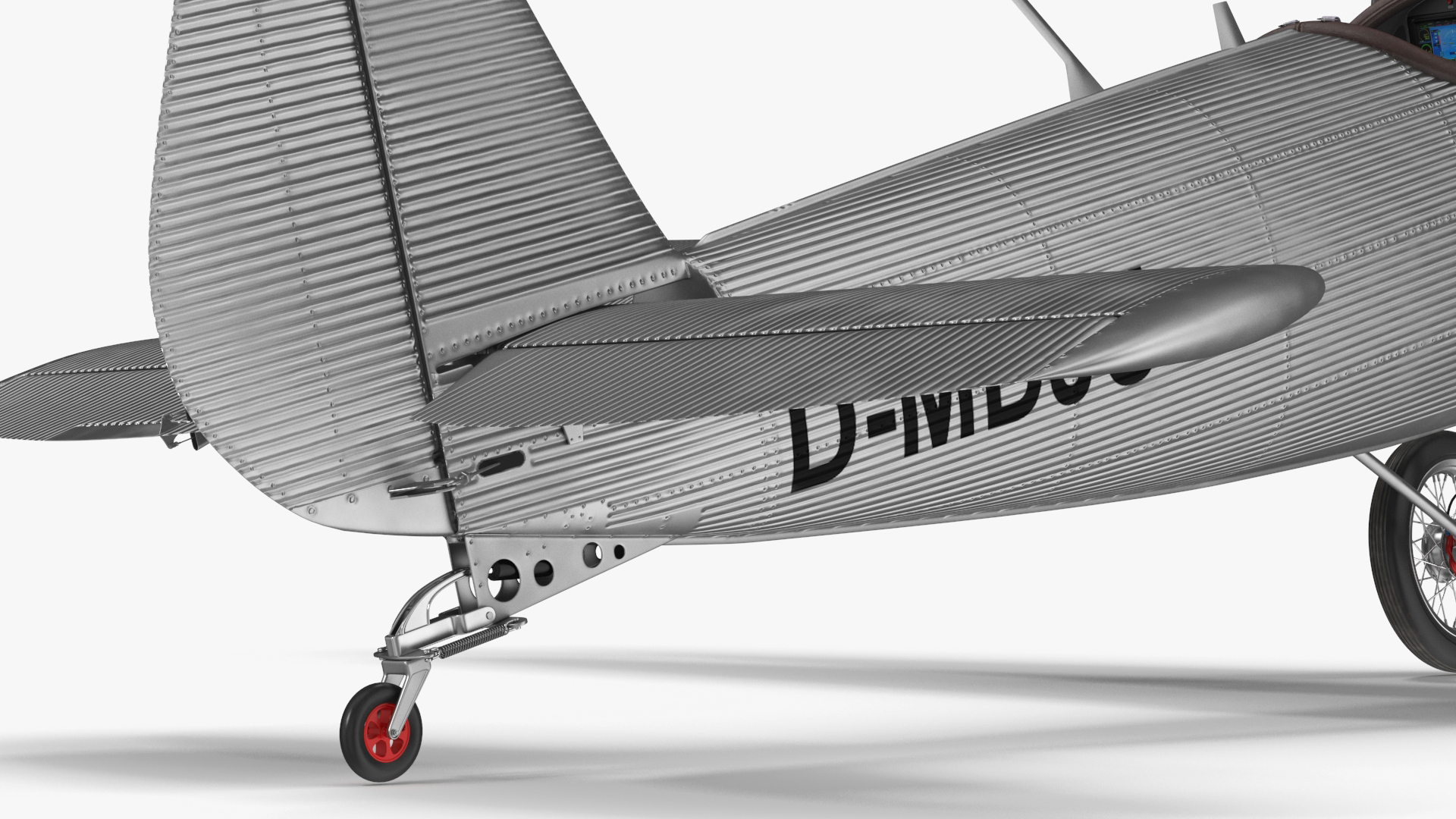 Vintage Sport Plane Junkers A-50 Junior 3D model
