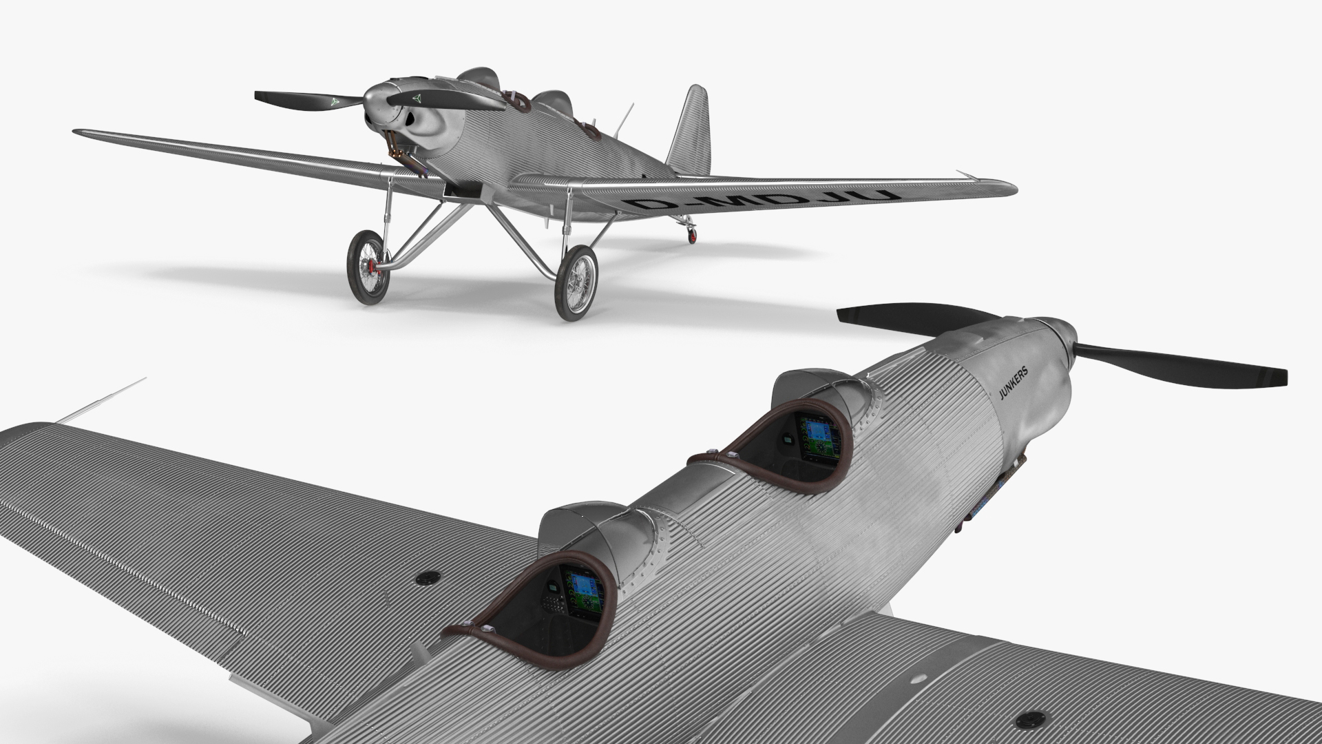 Vintage Sport Plane Junkers A-50 Junior 3D model