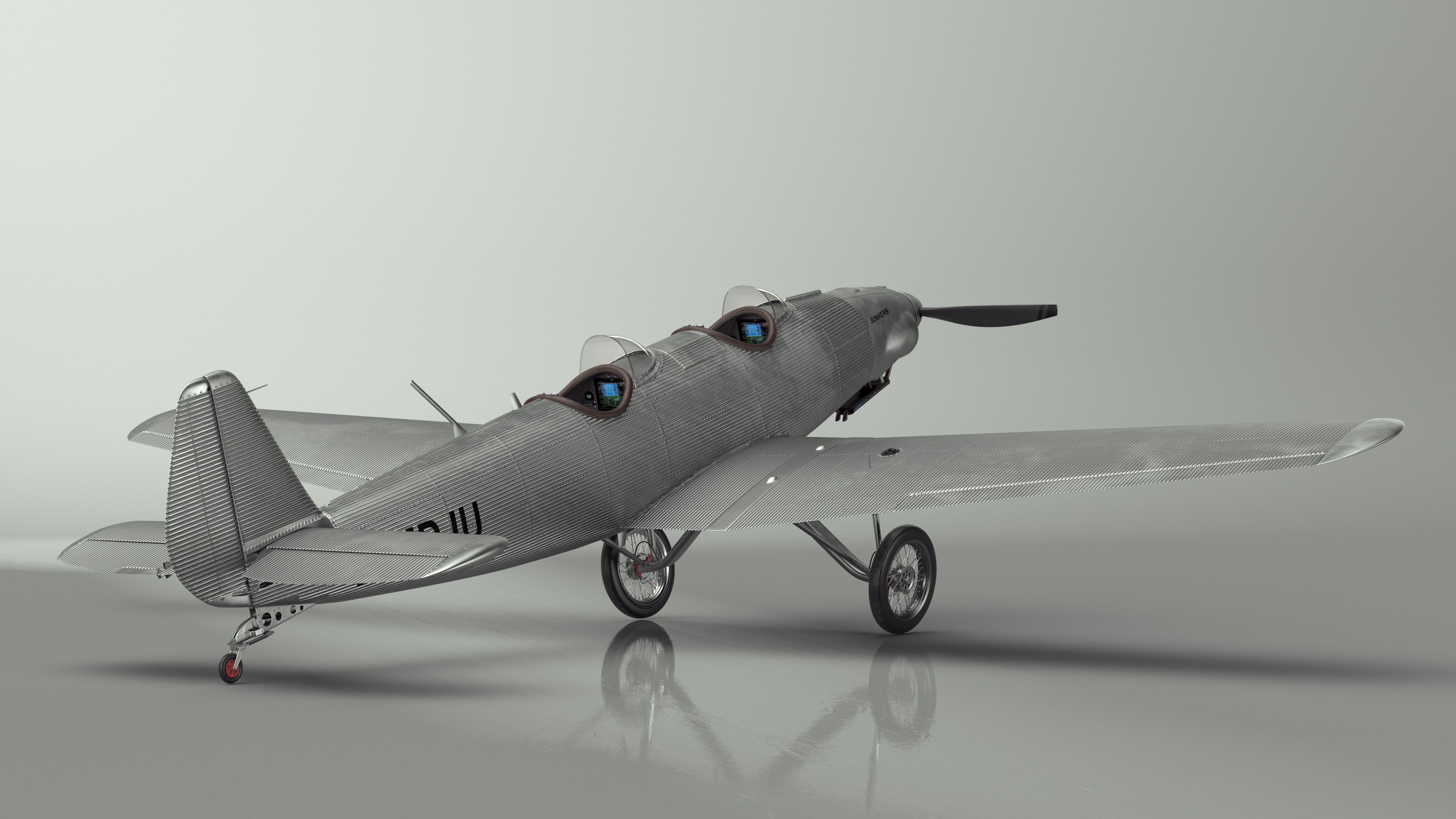Vintage Sport Plane Junkers A-50 Junior 3D model