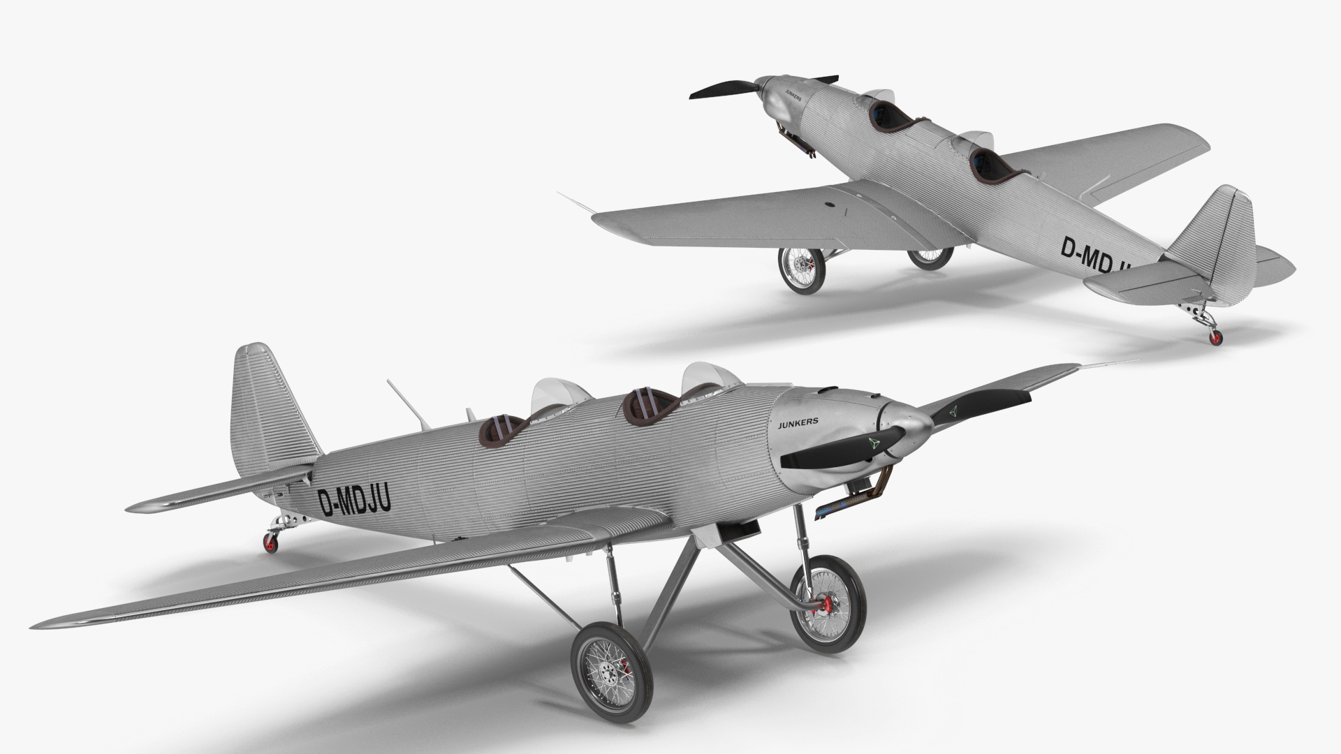 Vintage Sport Plane Junkers A-50 Junior 3D model