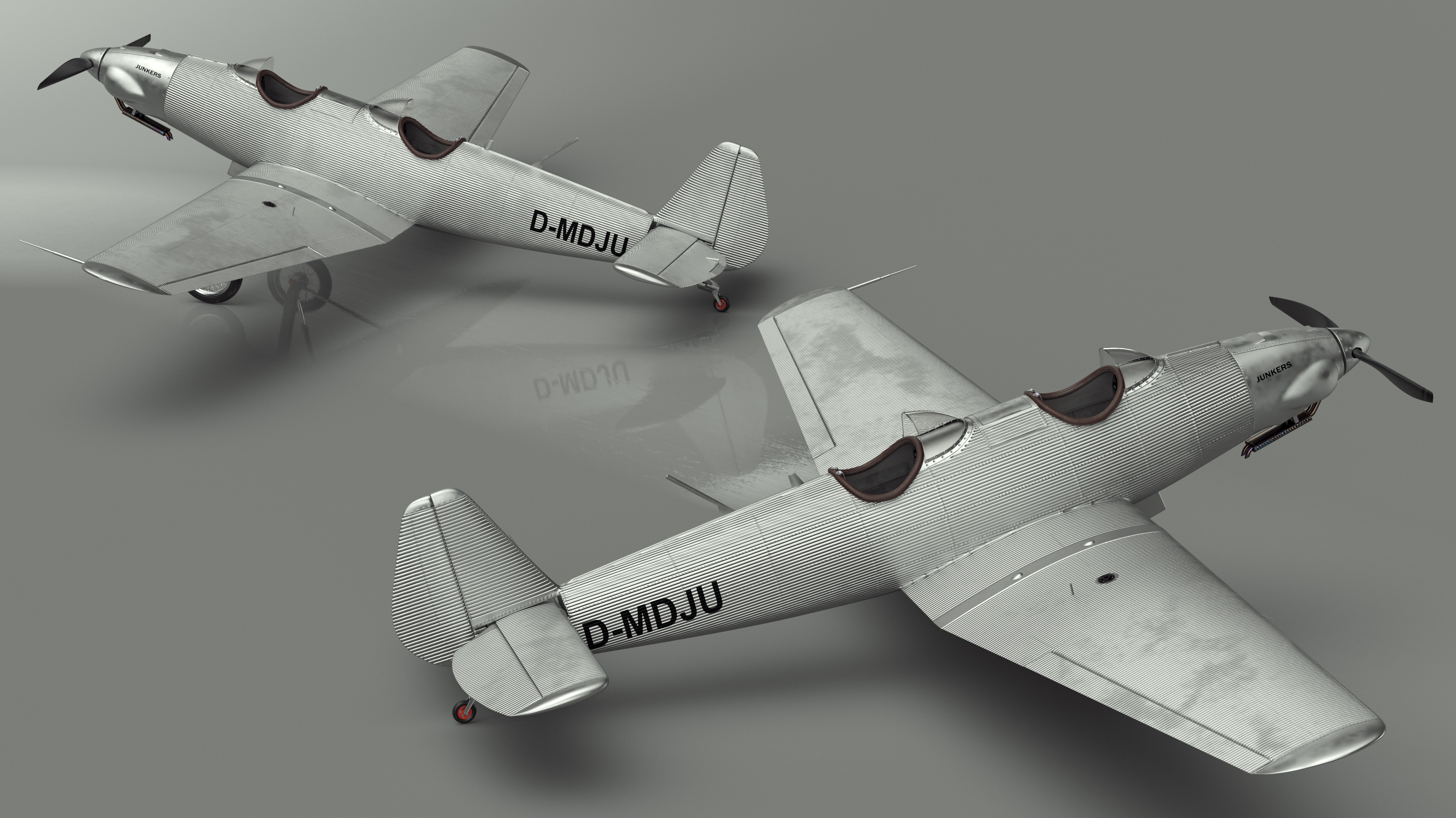 Vintage Sport Plane Junkers A-50 Junior 3D model