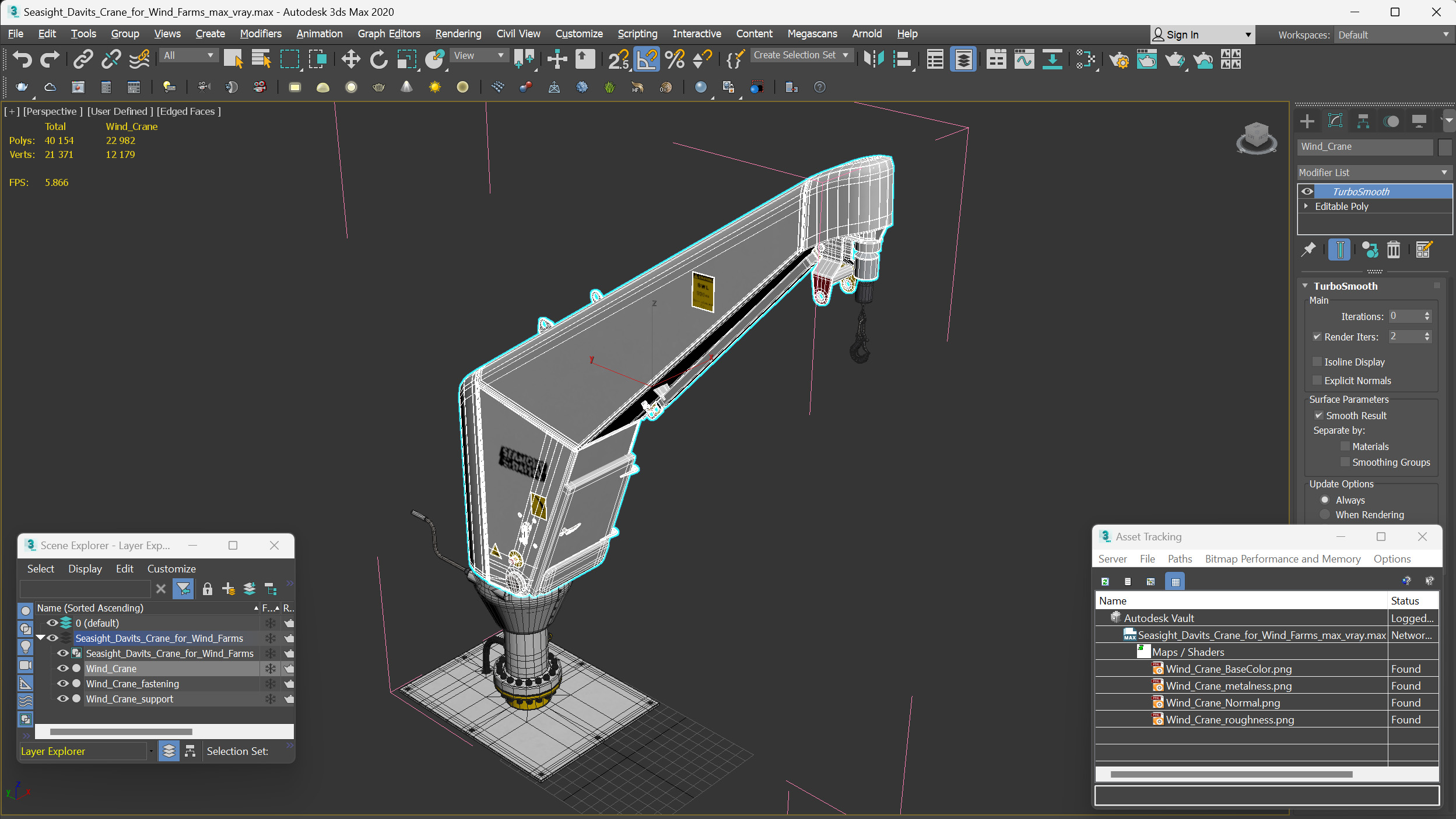 3D Seasight Davits Crane for Wind Farms