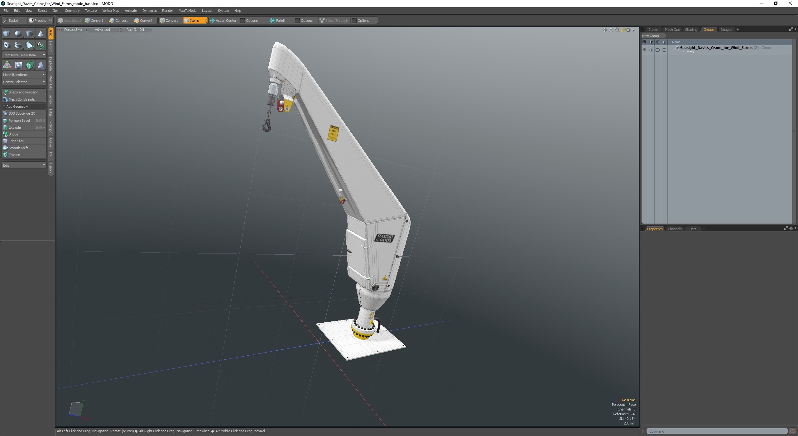 3D Seasight Davits Crane for Wind Farms