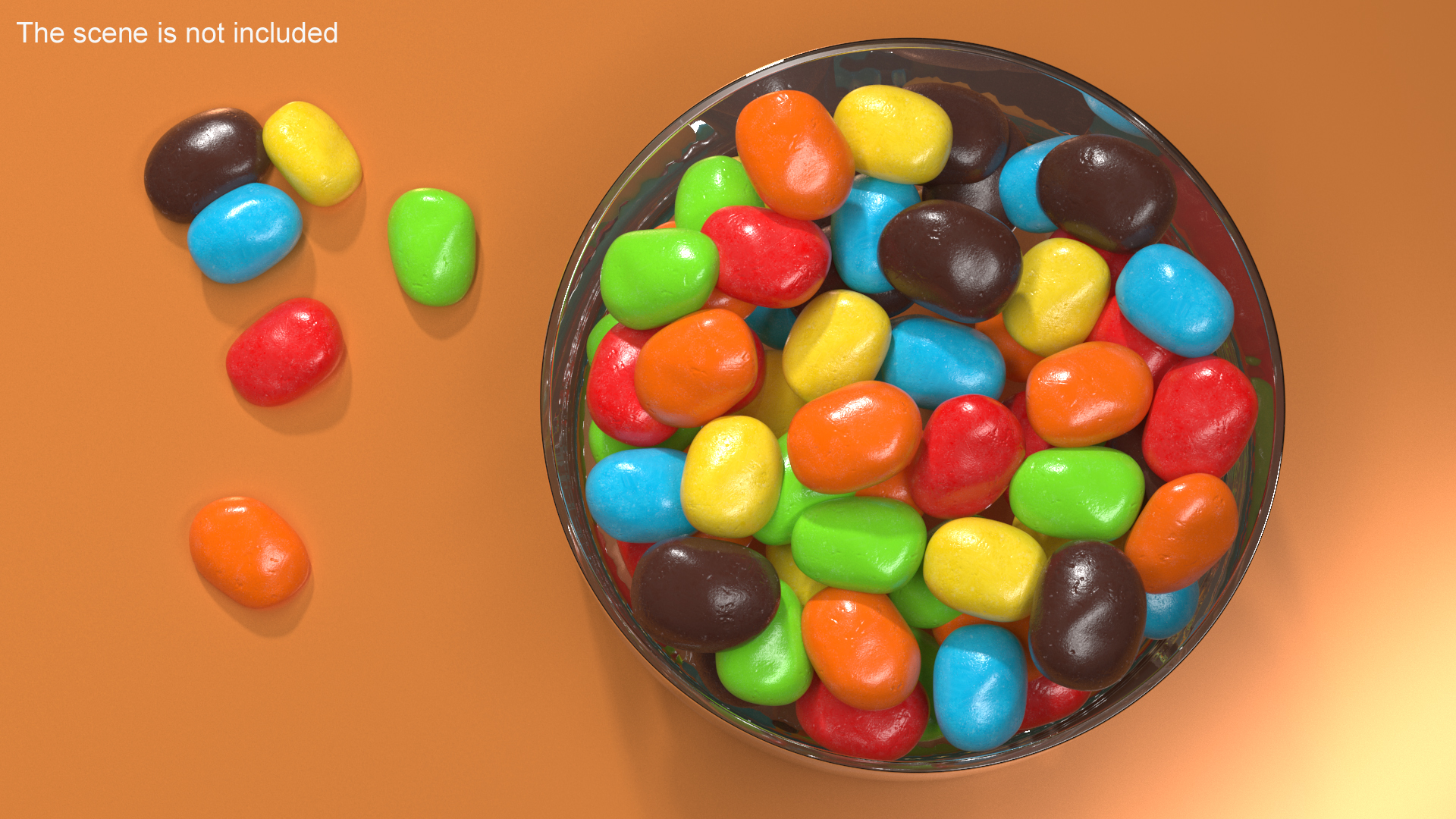 Multicolored Chocolate Nut Candies 3D model