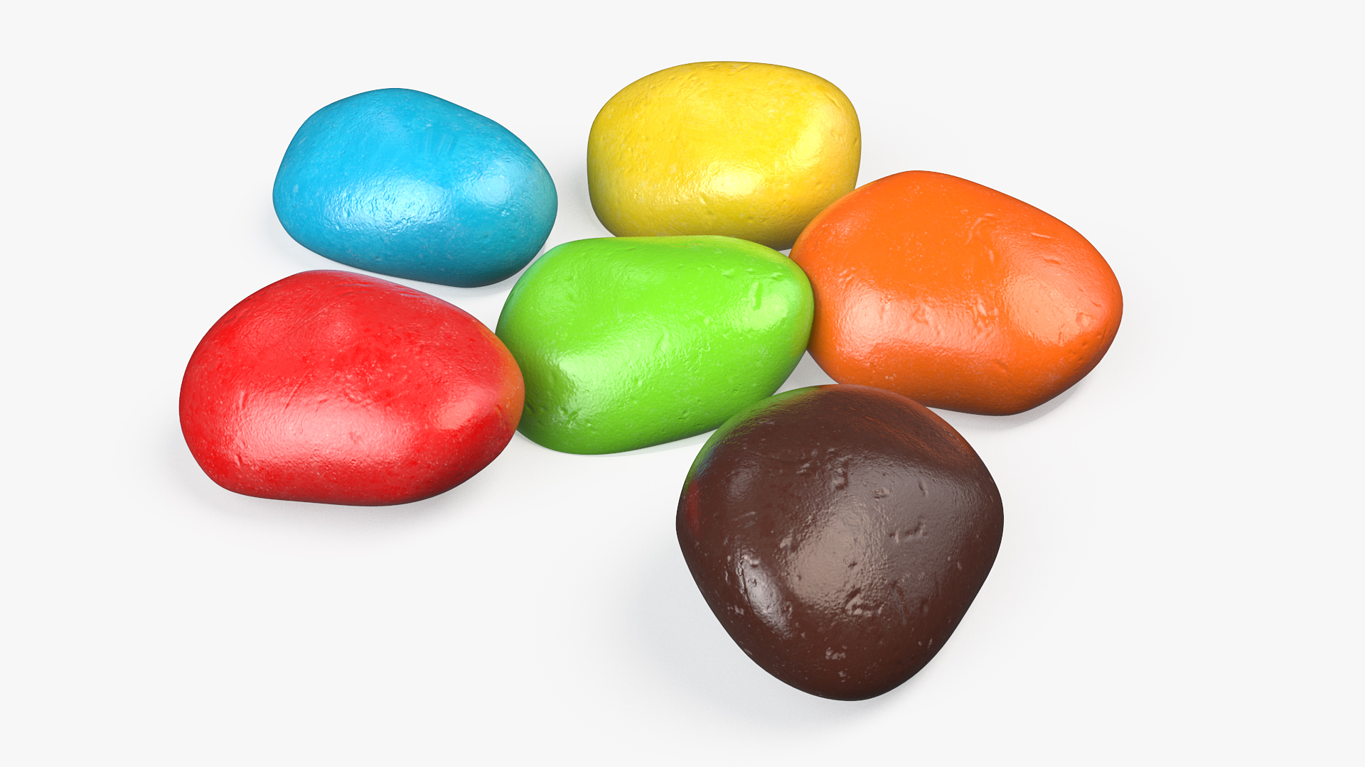 Multicolored Chocolate Nut Candies 3D model