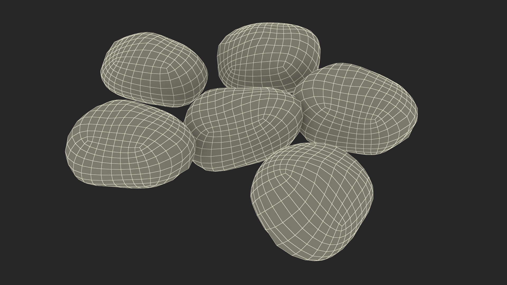 Multicolored Chocolate Nut Candies 3D model