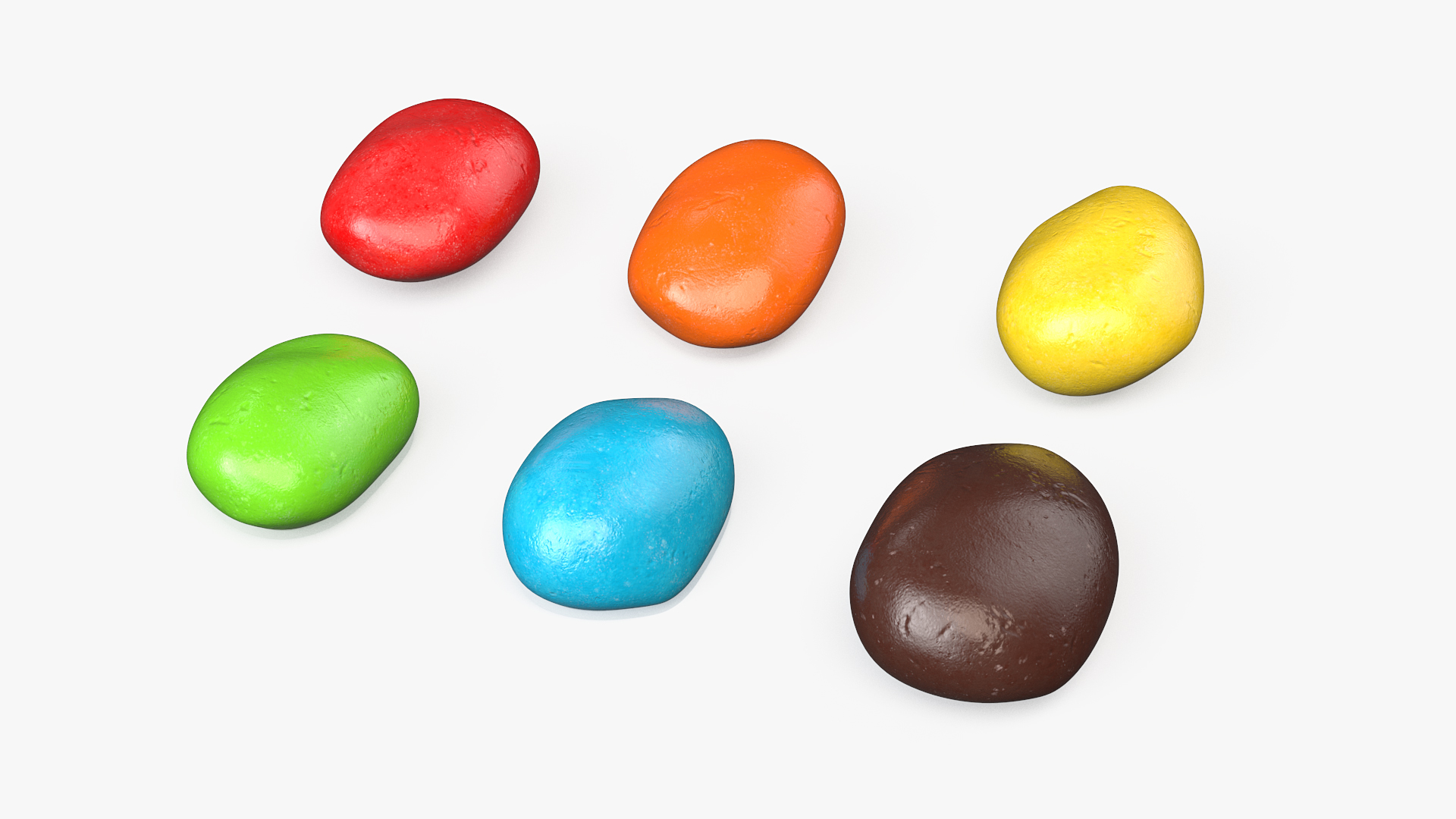 Multicolored Chocolate Nut Candies 3D model