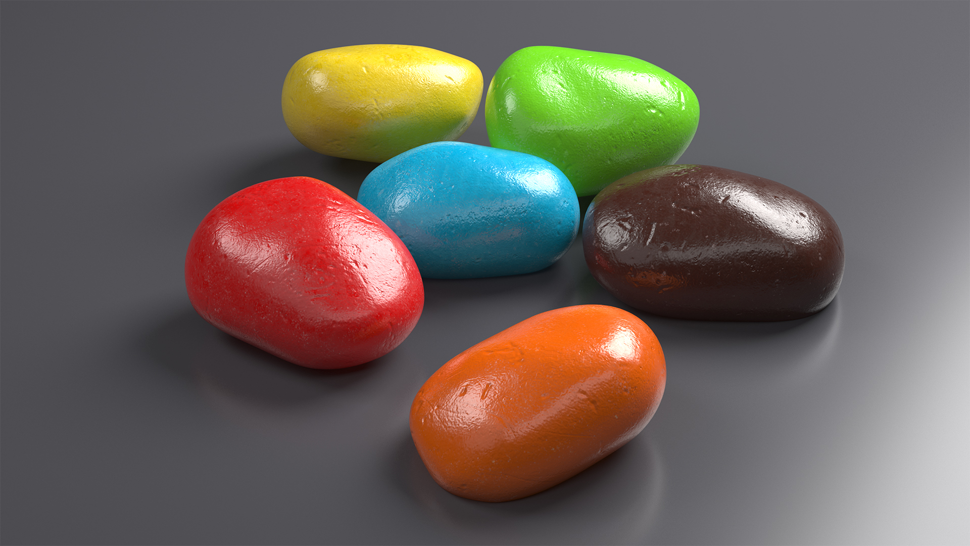 Multicolored Chocolate Nut Candies 3D model
