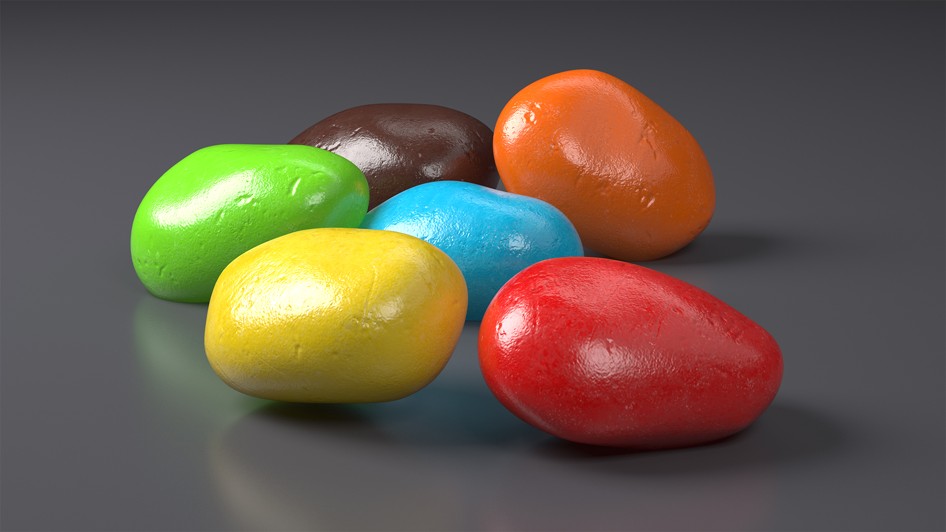 Multicolored Chocolate Nut Candies 3D model