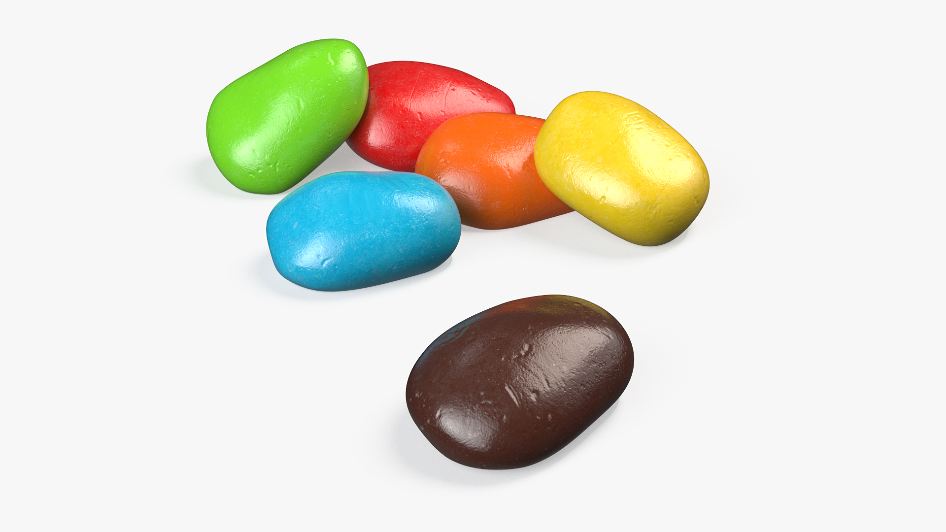 Multicolored Chocolate Nut Candies 3D model