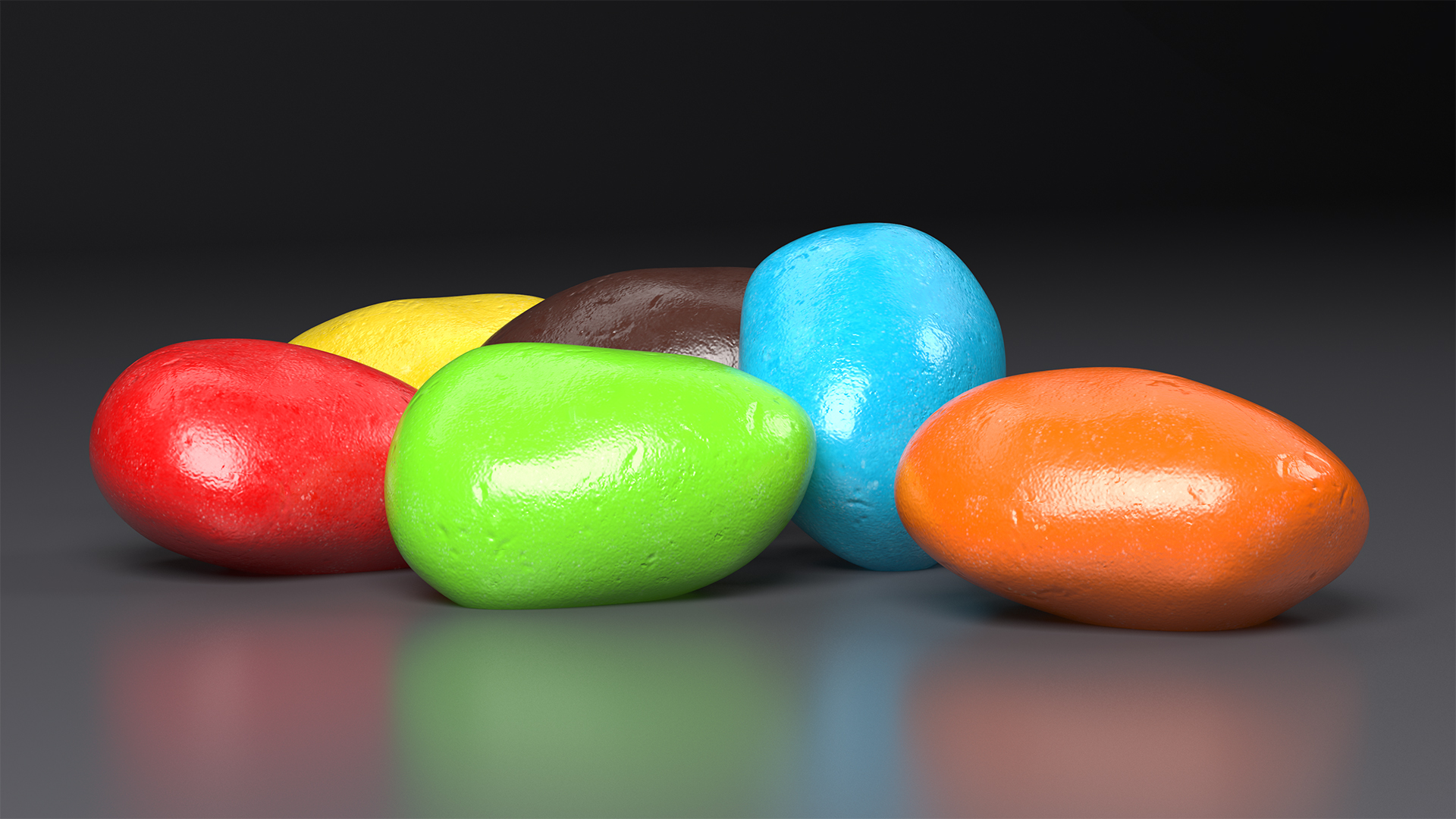 Multicolored Chocolate Nut Candies 3D model