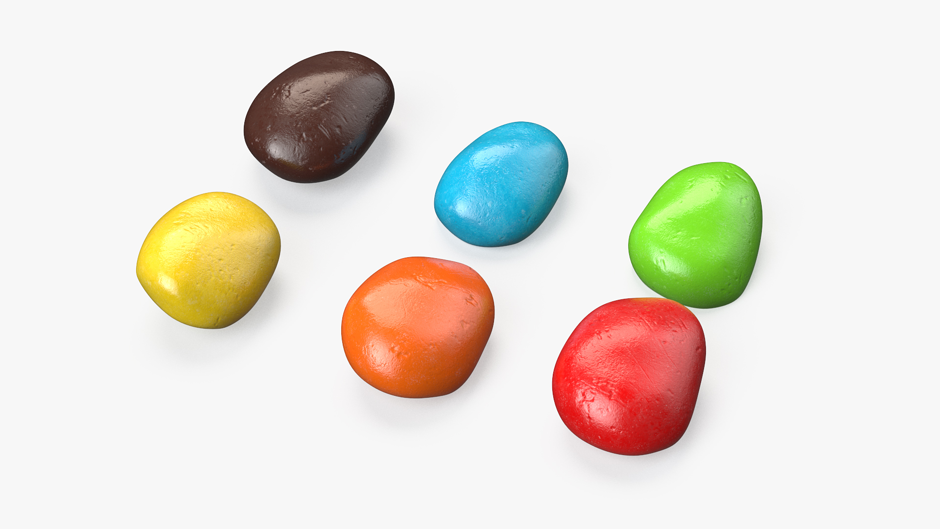 Multicolored Chocolate Nut Candies 3D model