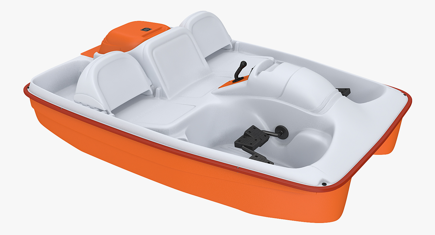 3D model Pontoon Wharf with Pedal Boats