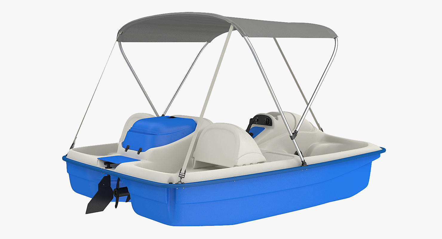 3D model Pontoon Wharf with Pedal Boats