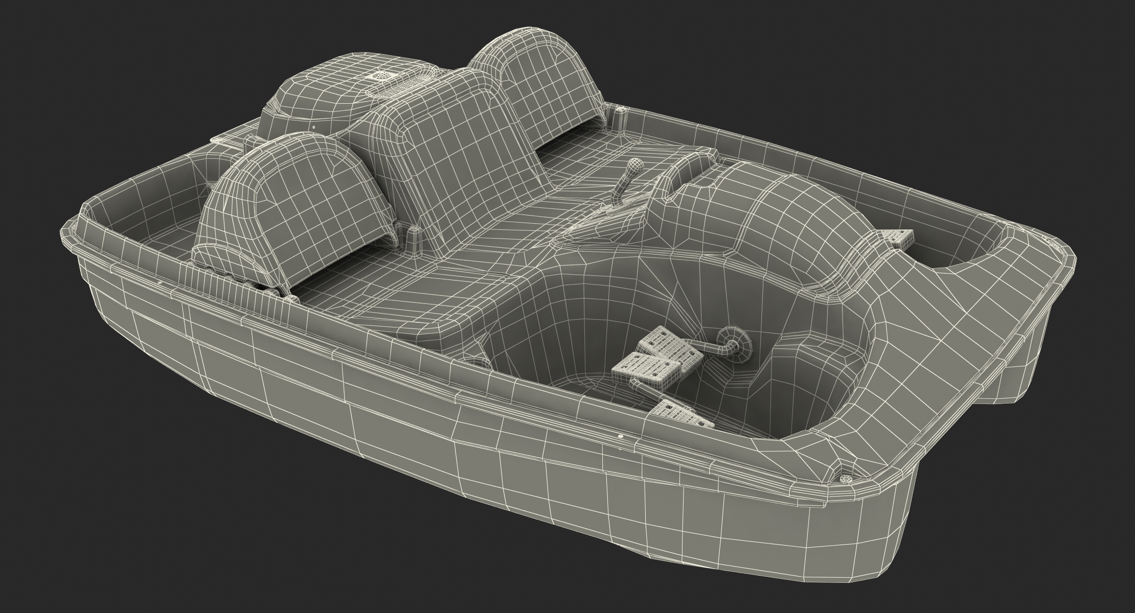 3D model Pontoon Wharf with Pedal Boats