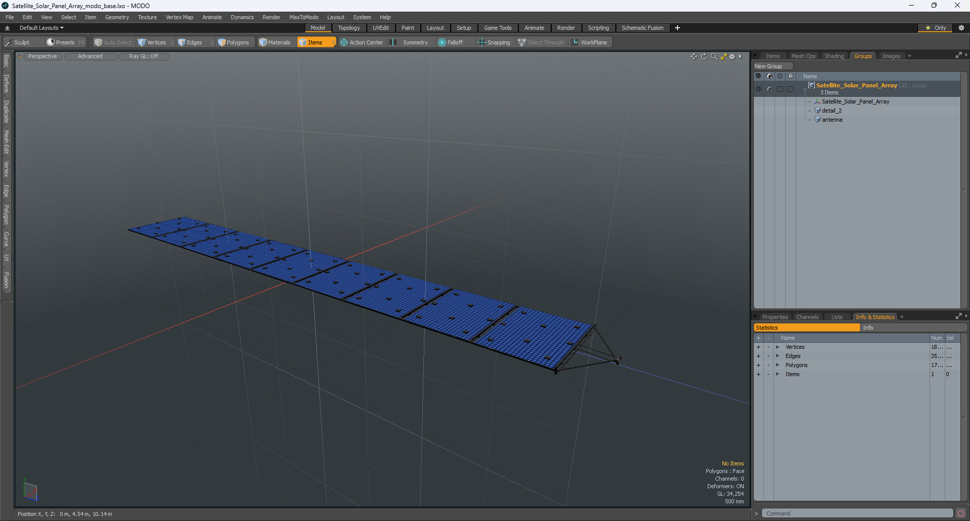 Satellite Solar Panel Array 3D