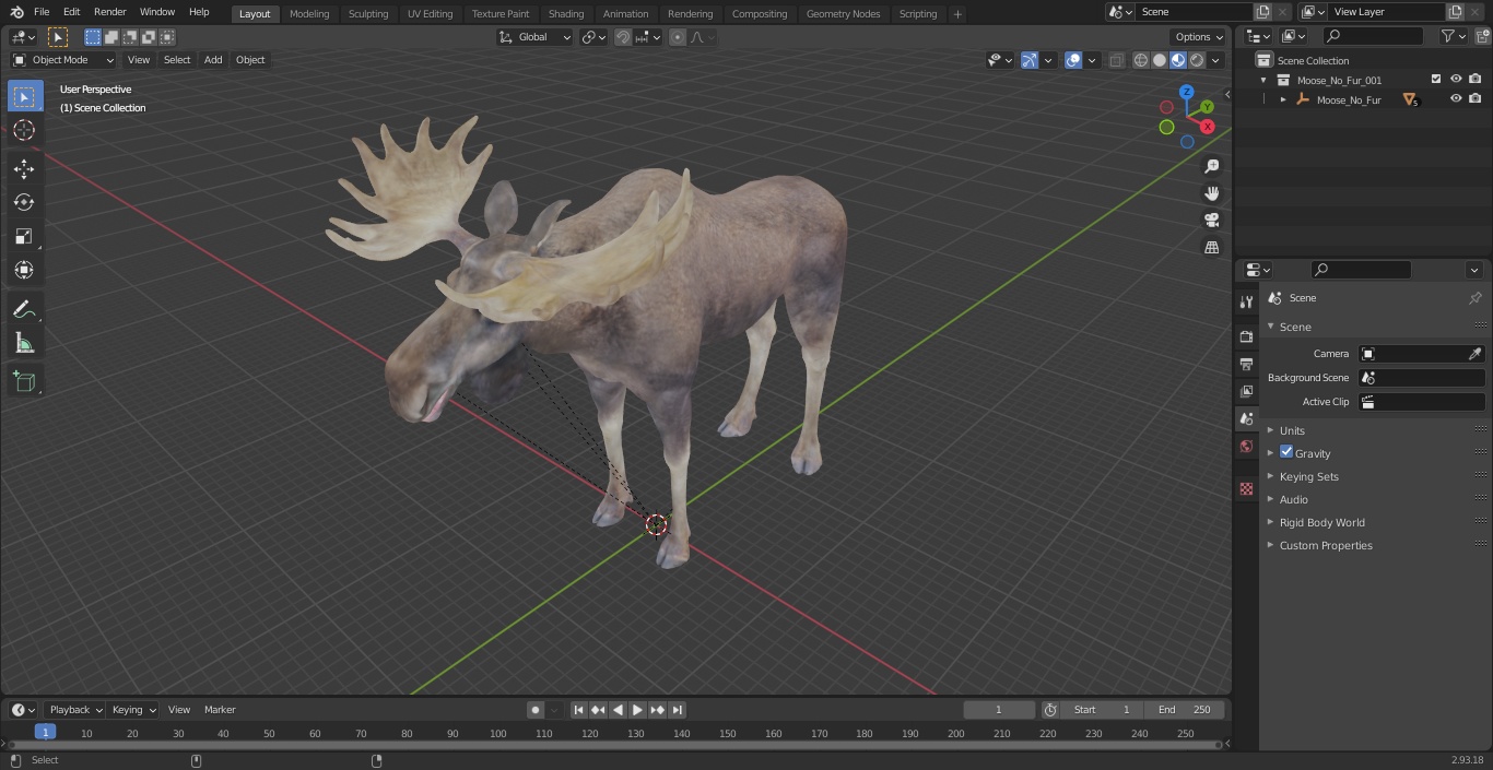 Moose No Fur 3D