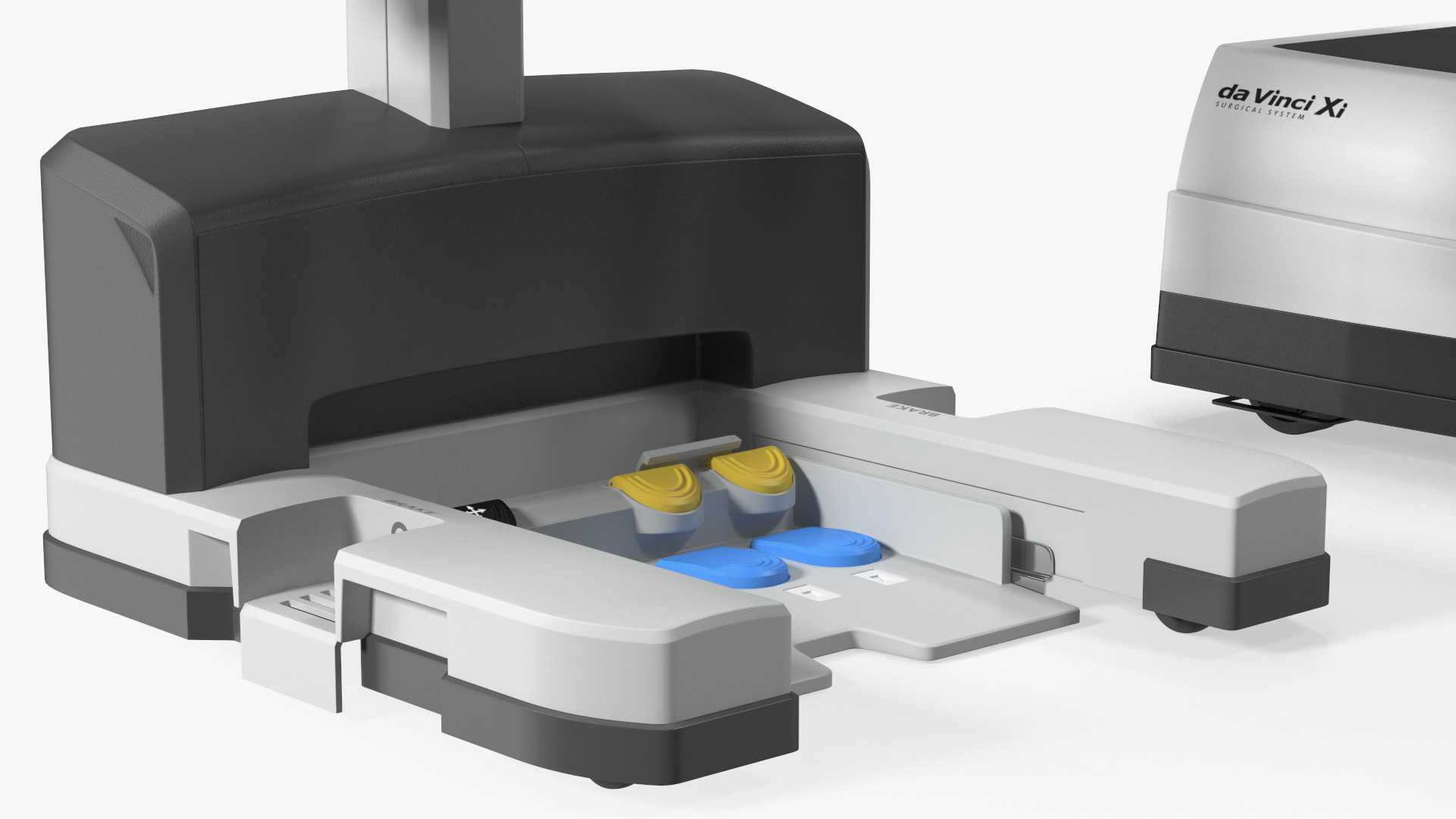 Full Da Vinci Surgical System Rigged with Operating Table 3D