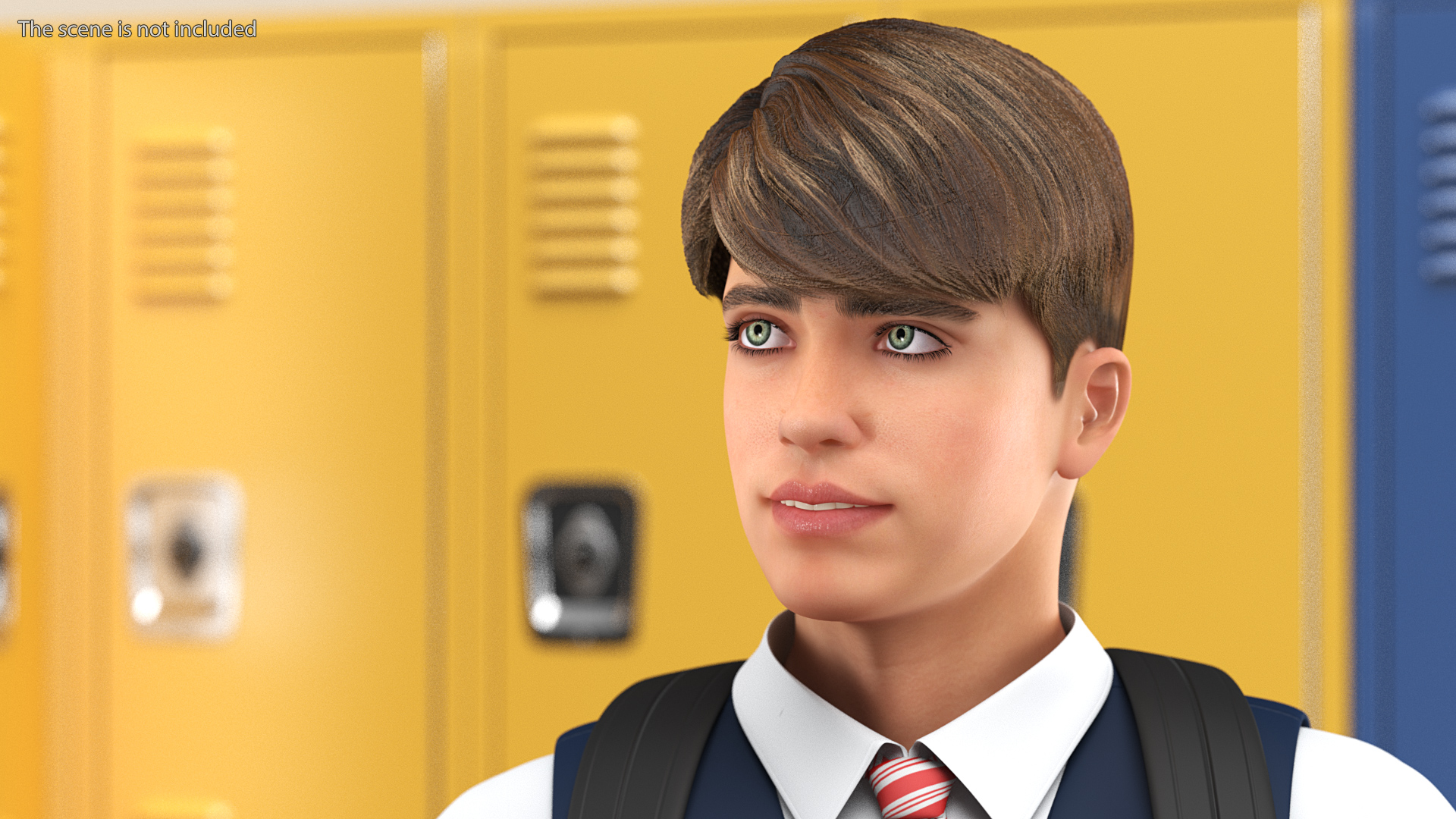 3D model Teenage Boy School Clothes Standing Pose