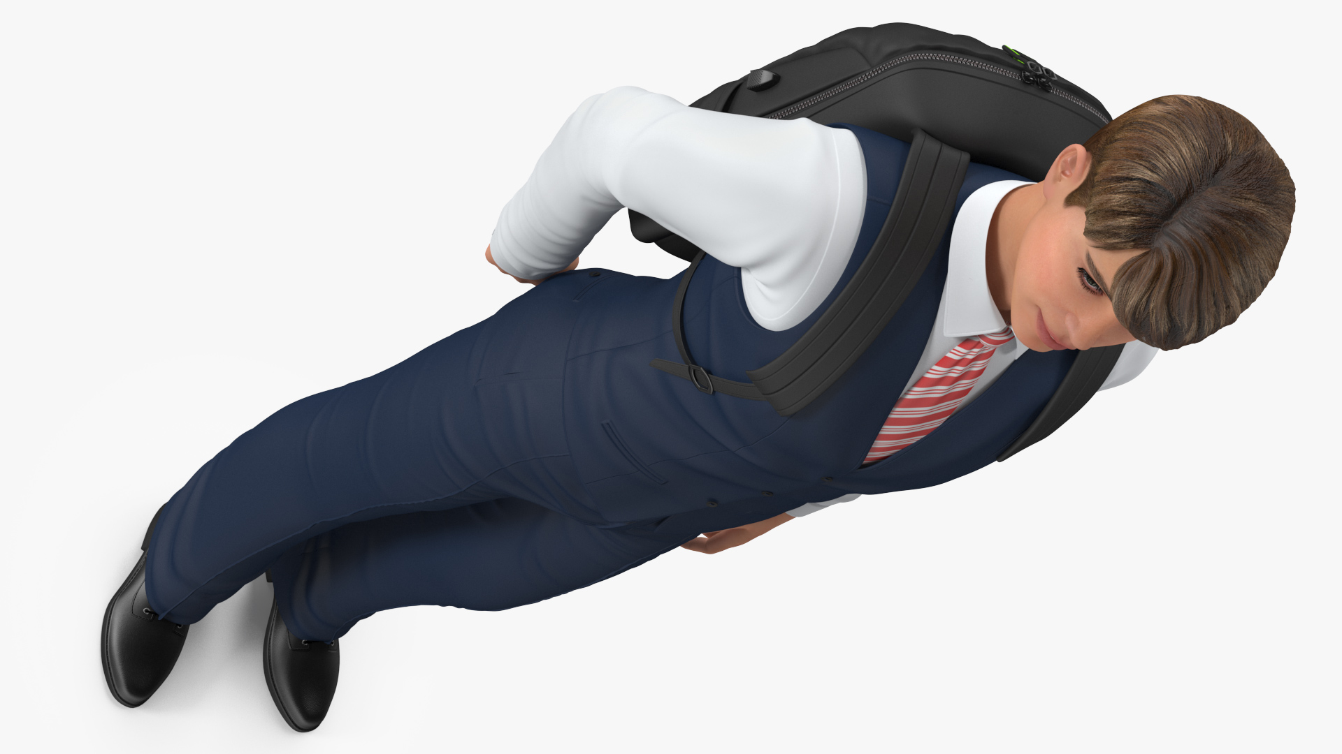 3D model Teenage Boy School Clothes Standing Pose