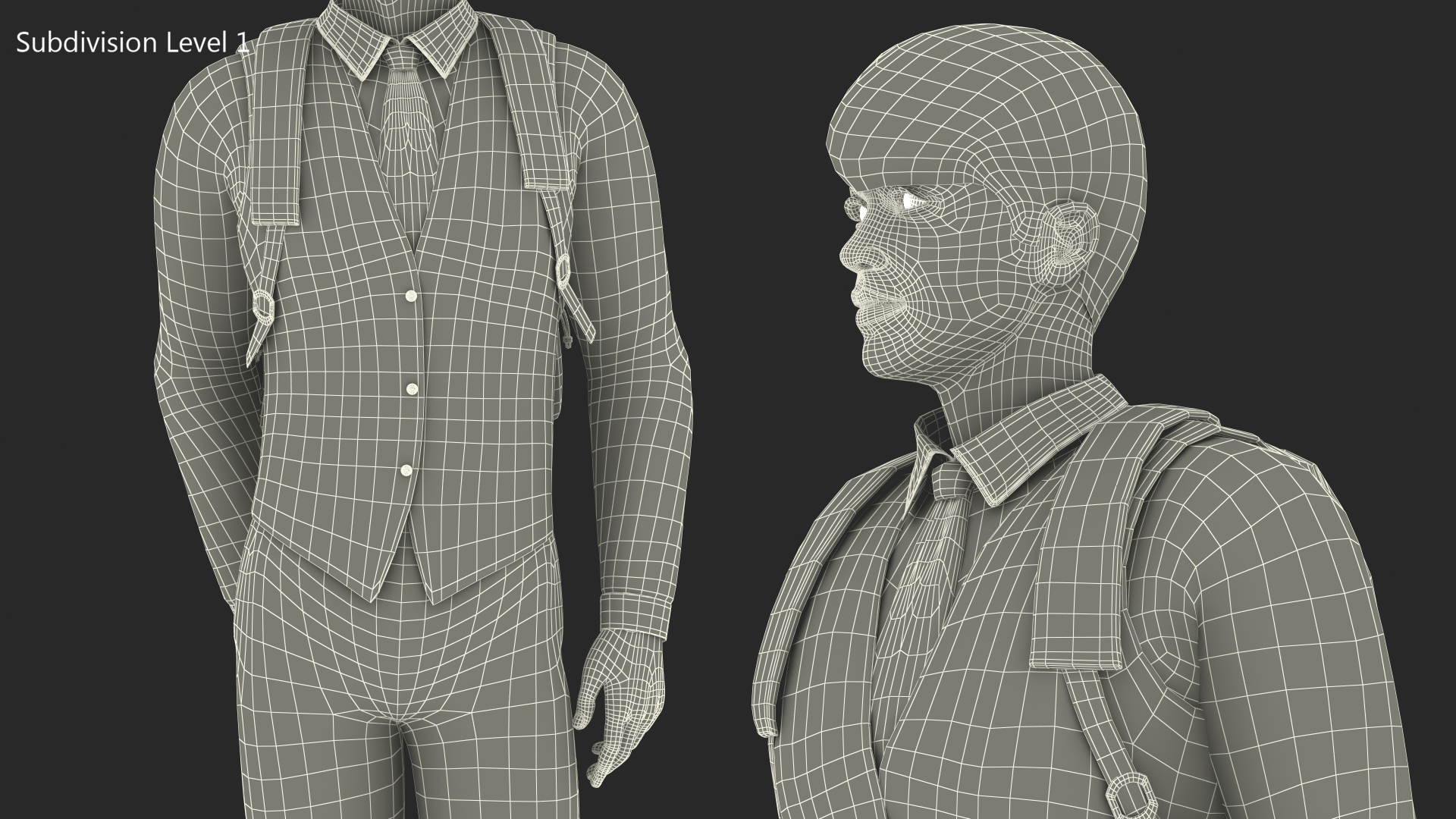 3D model Teenage Boy School Clothes Standing Pose