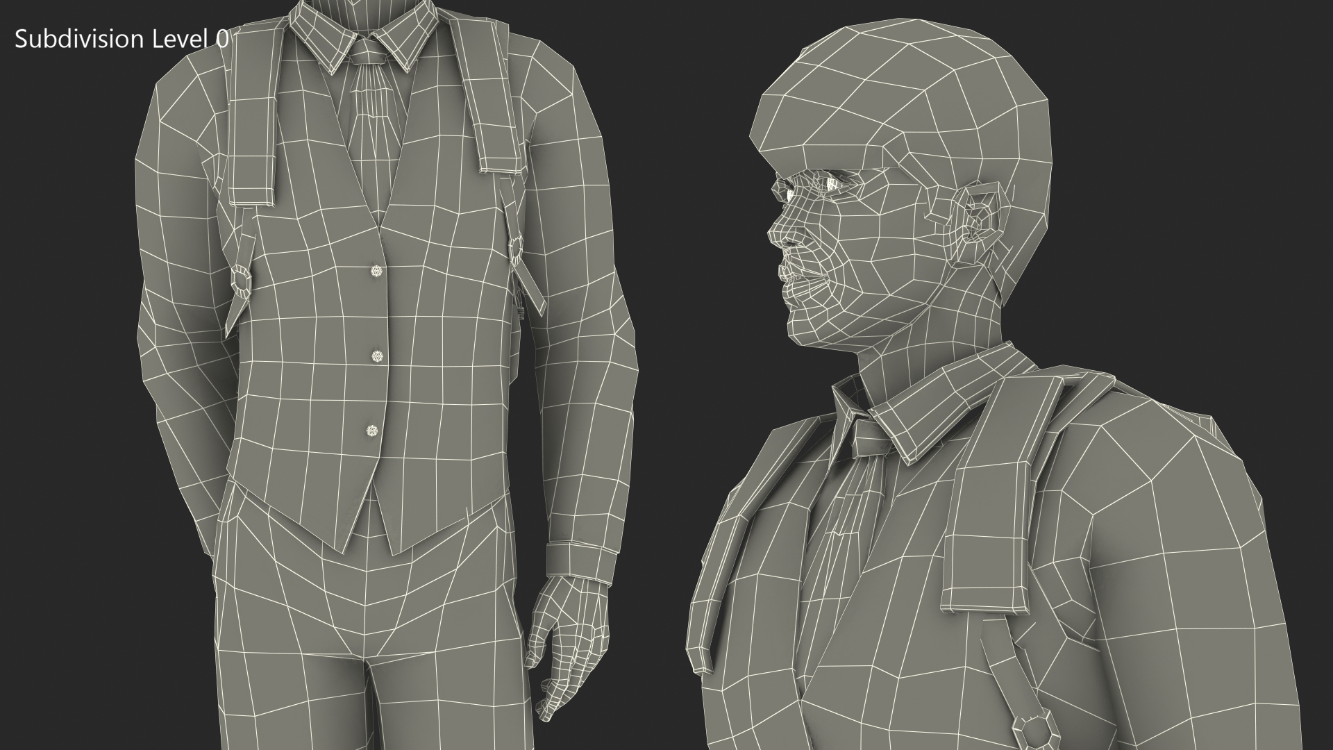 3D model Teenage Boy School Clothes Standing Pose