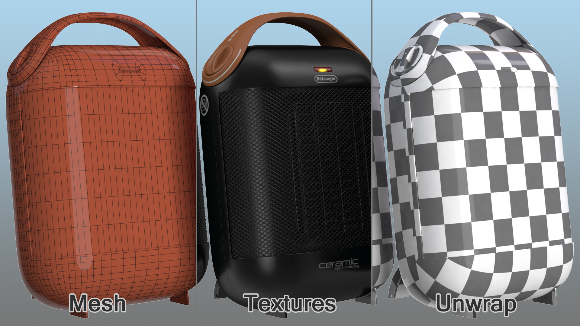 3D model DeLonghi HFX30C18IW Ceramic Heater Black