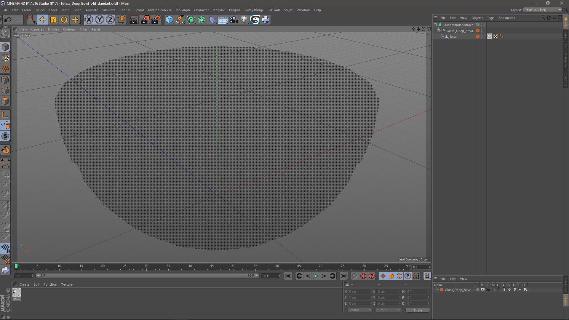 3D model Glass Deep Bowl