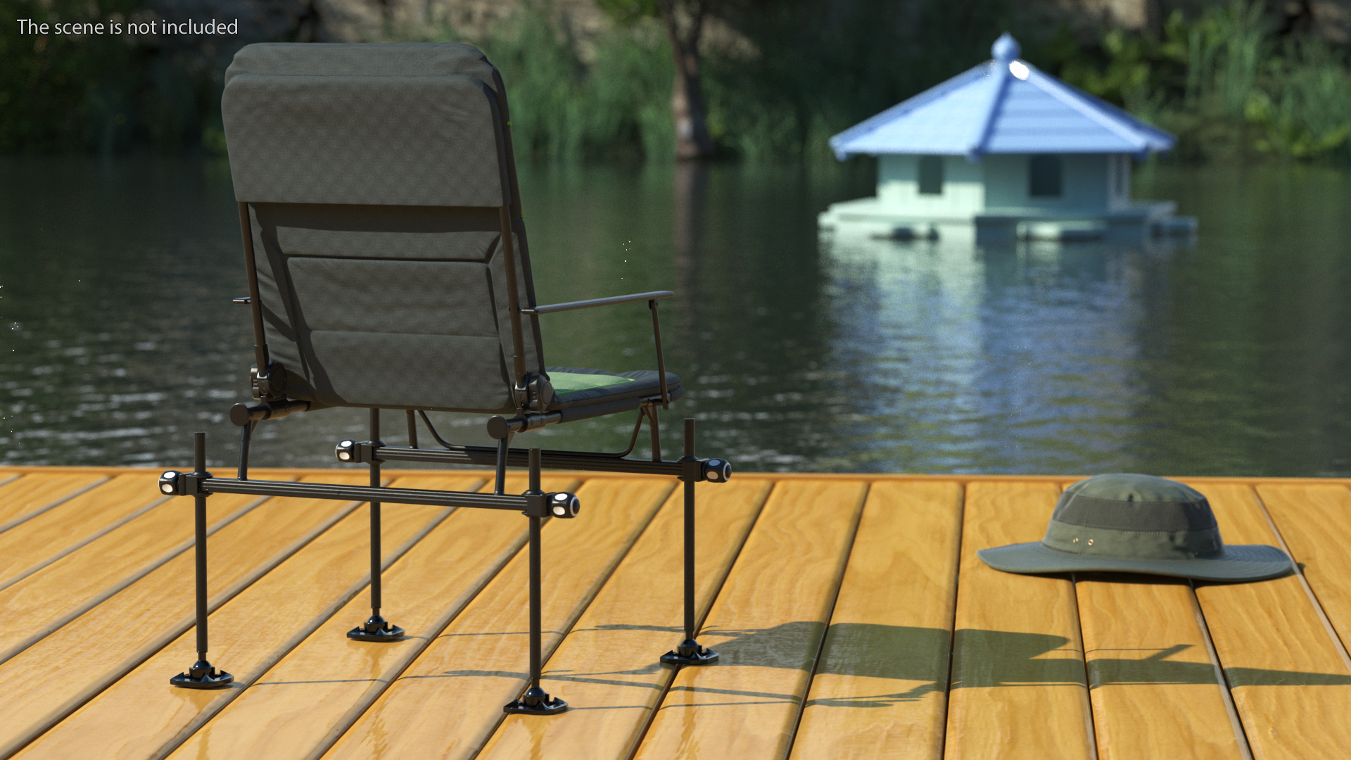 3D model Green Folding Angler Aluminum Chair