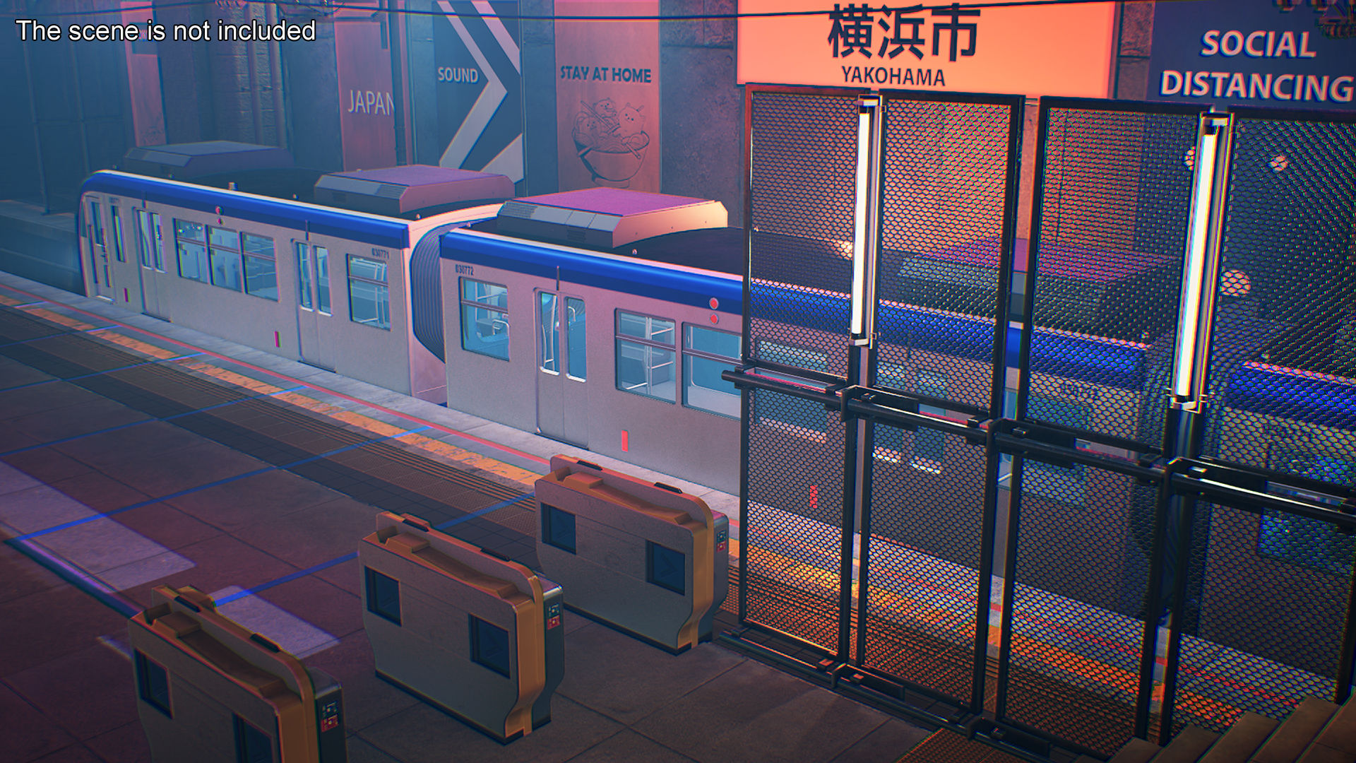 3D Chongqing Monorail Train Head and Passenger Cars model