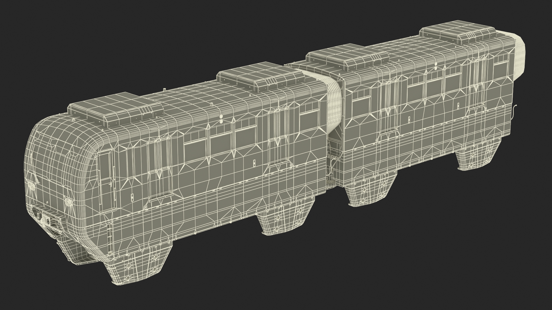 3D Chongqing Monorail Train Head and Passenger Cars model