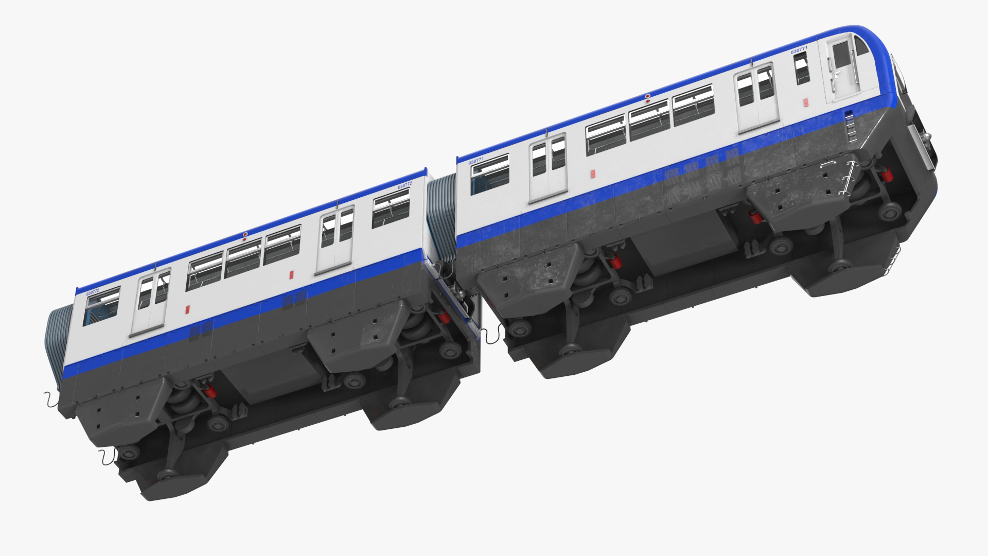3D Chongqing Monorail Train Head and Passenger Cars model