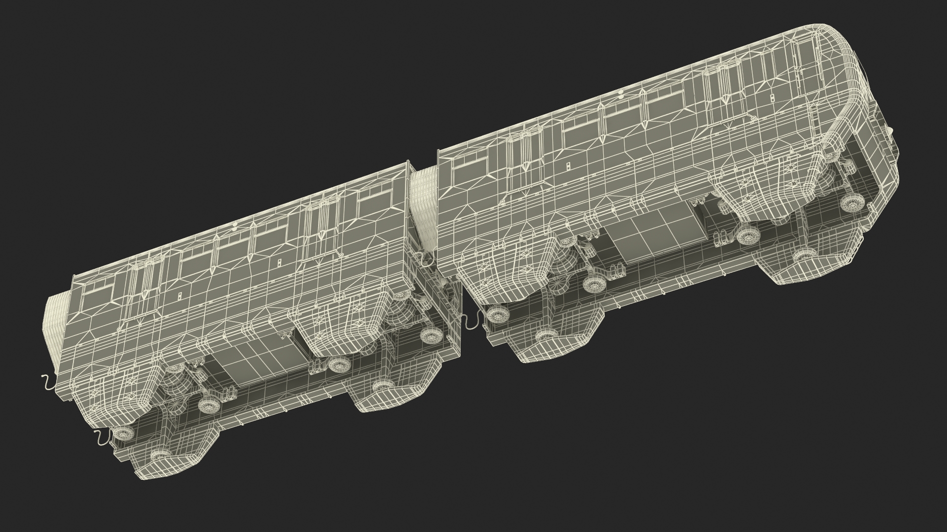 3D Chongqing Monorail Train Head and Passenger Cars model