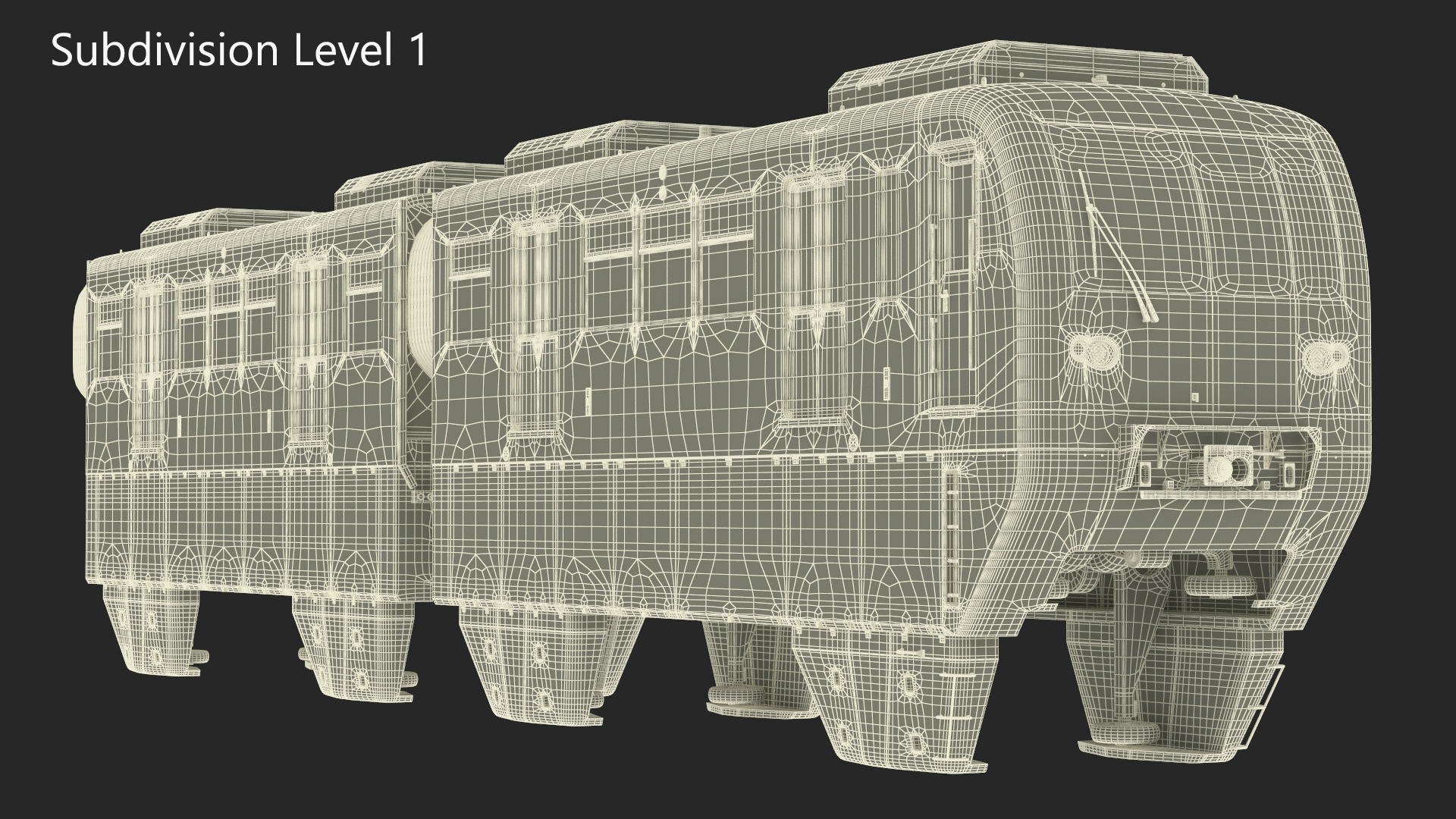 3D Chongqing Monorail Train Head and Passenger Cars model