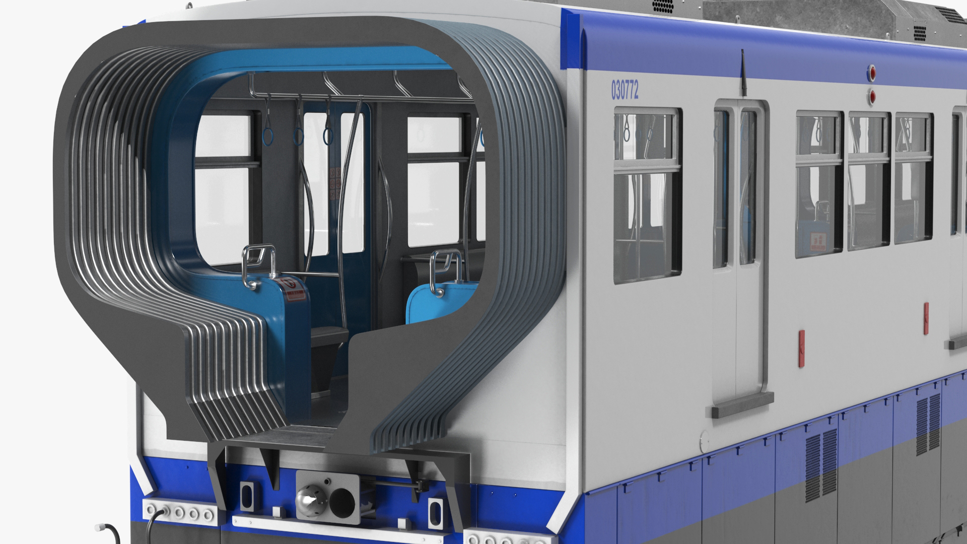 3D Chongqing Monorail Train Head and Passenger Cars model