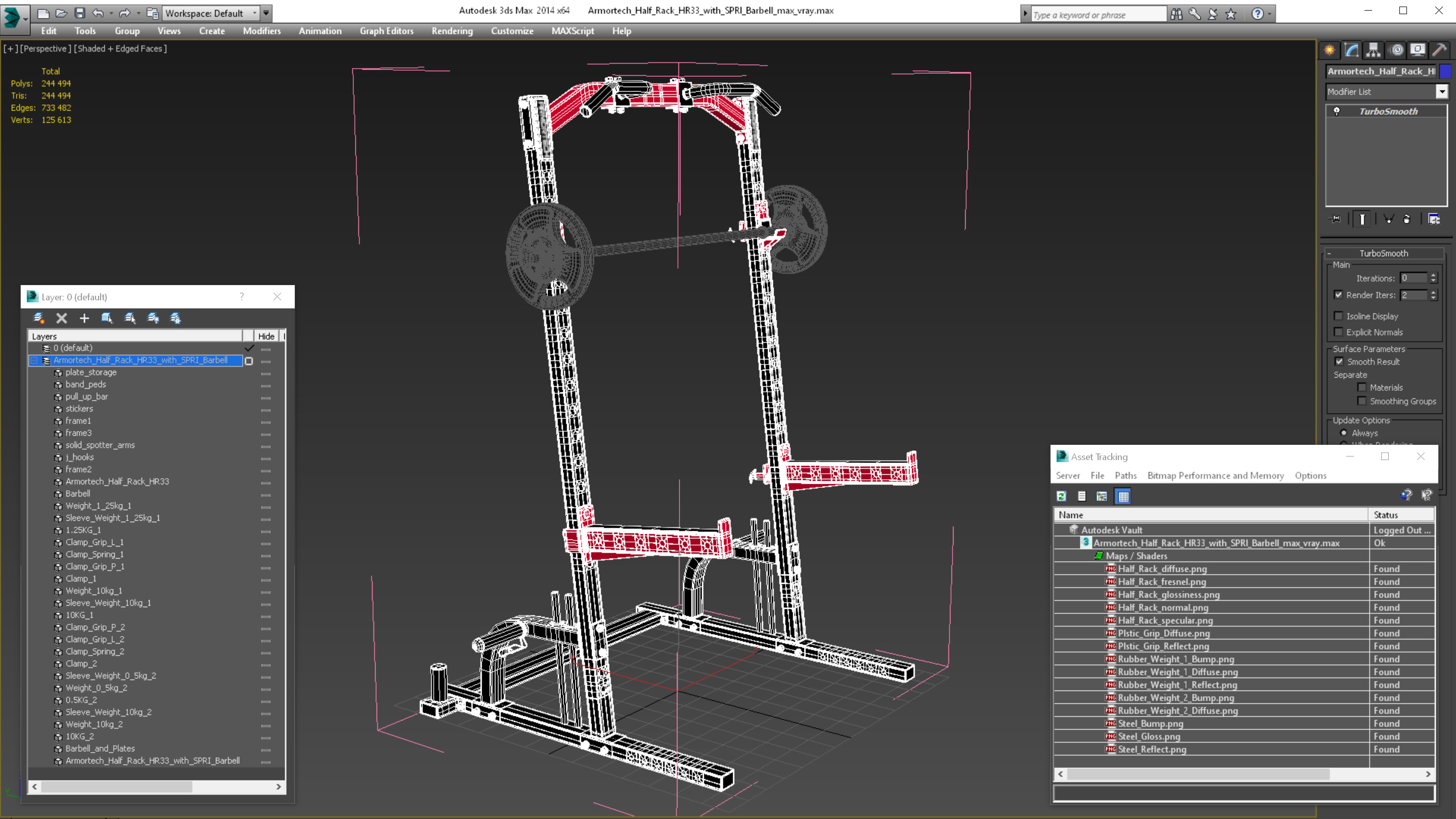 Armortech Half Rack HR33 with SPRI Barbell 3D