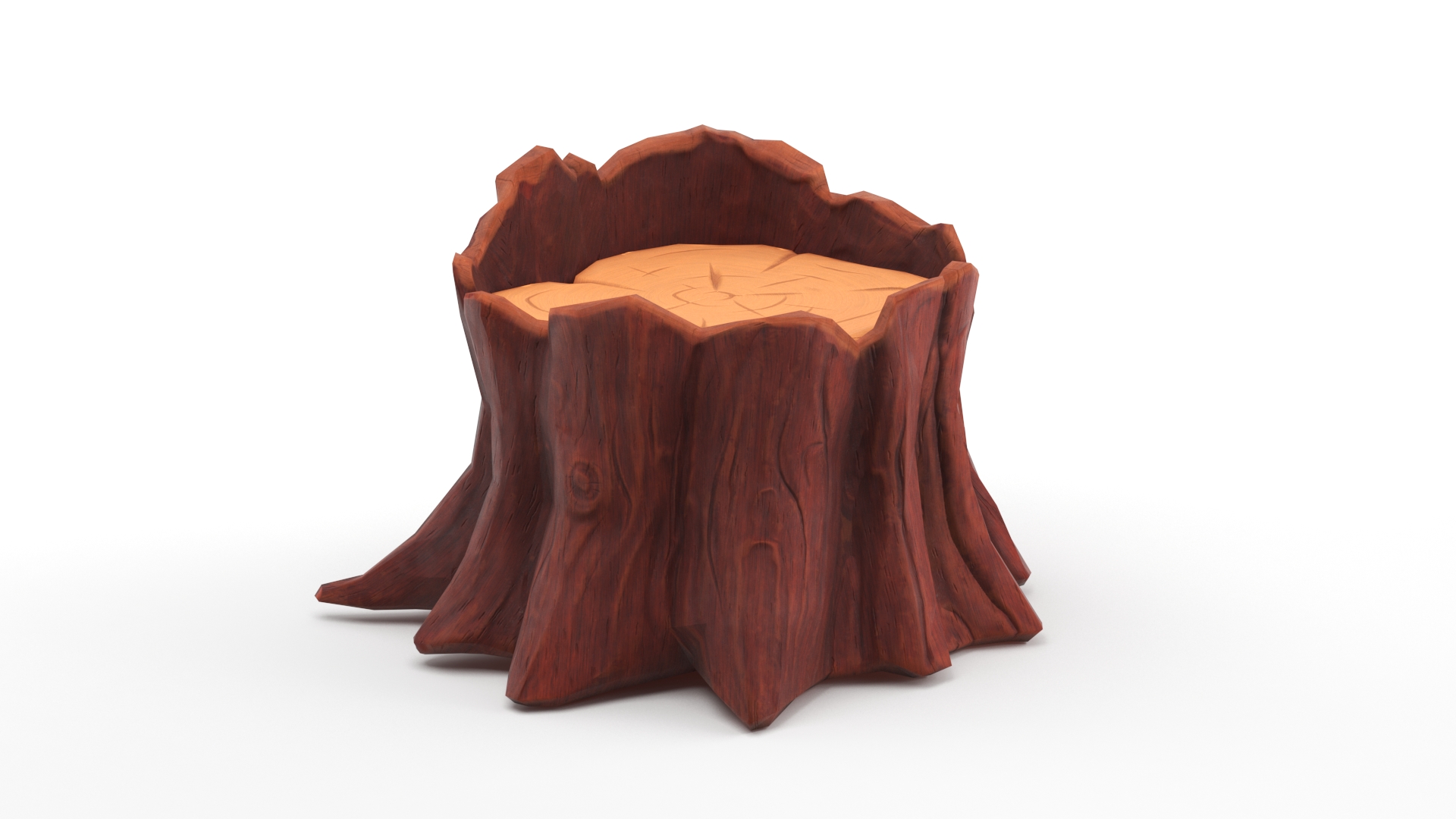 3D model Stump in Hand-Paint Style