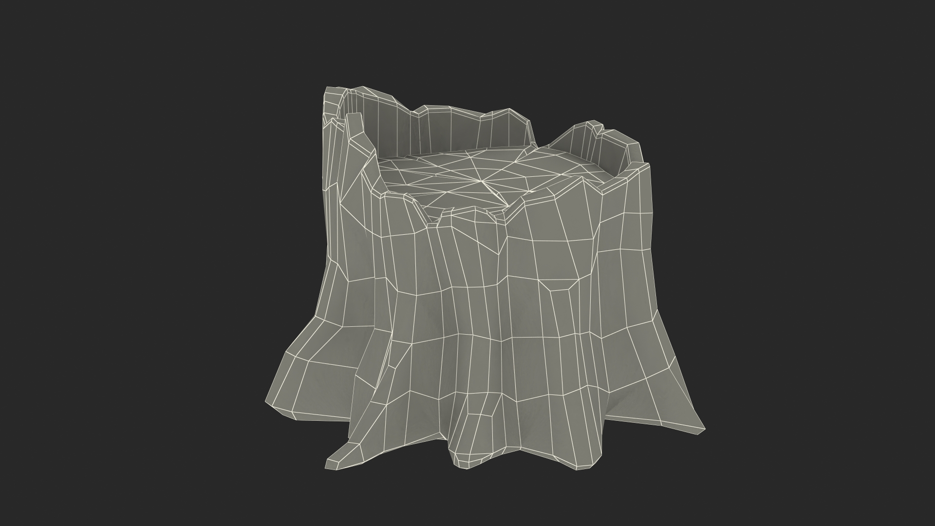 3D model Stump in Hand-Paint Style