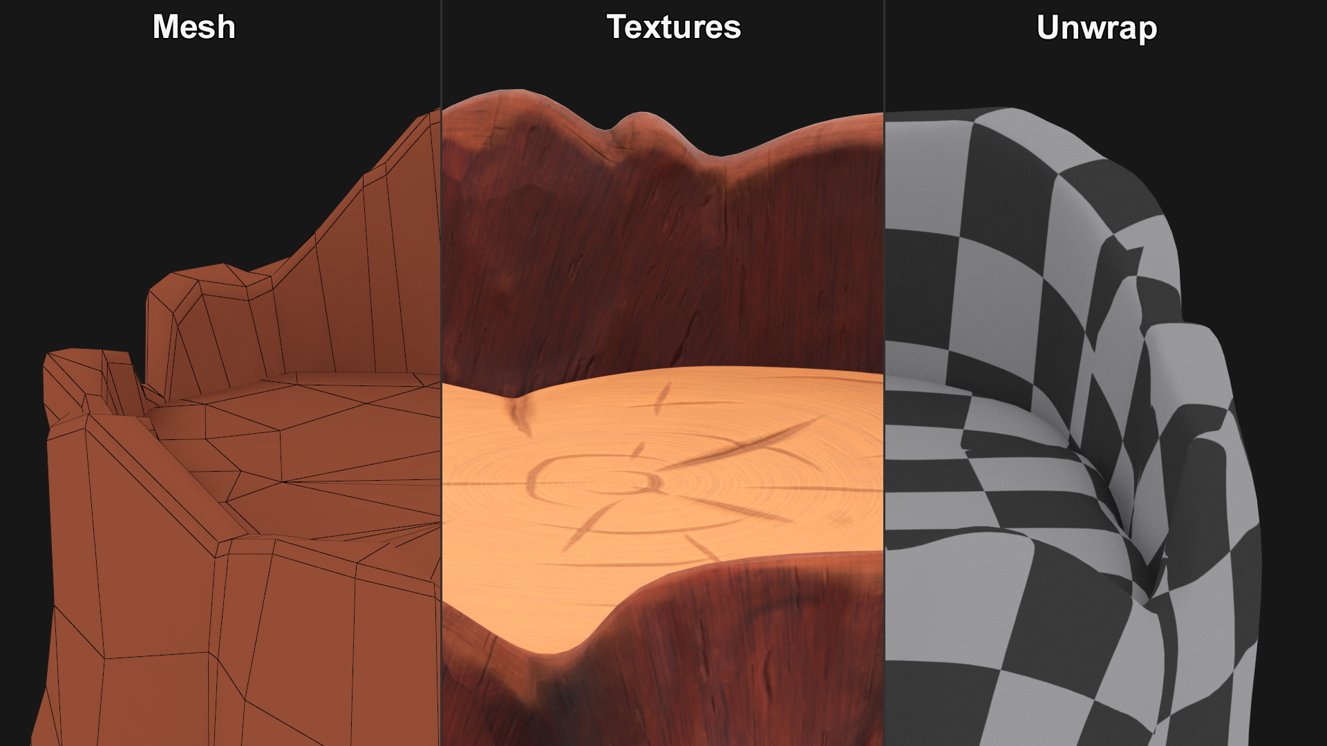 3D model Stump in Hand-Paint Style